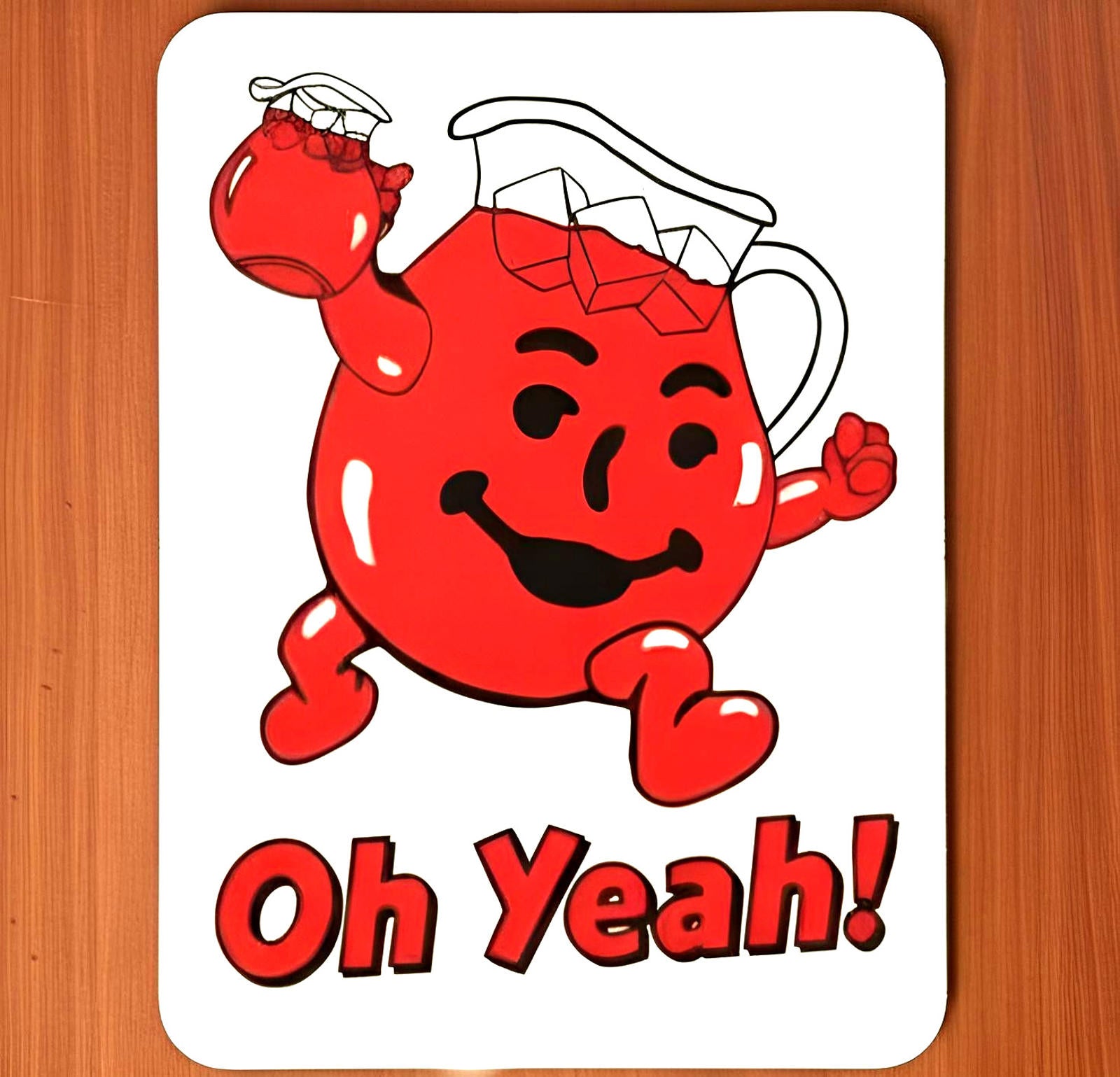 Kool-Aid Man Oh Yeah! 9.5 x 8 Mouse Pad With Rubber Backing Made In USA