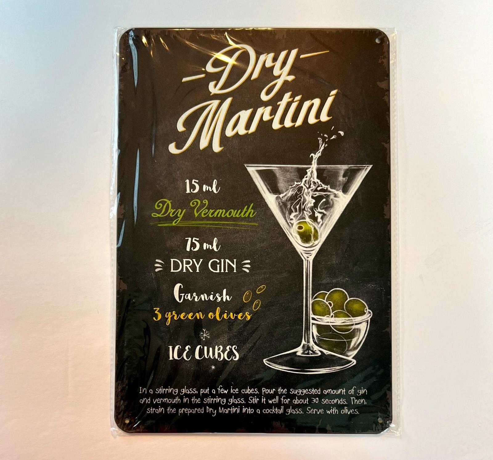 Mixed Dry Martini 8 x 12 Novelty Metal Sign New!