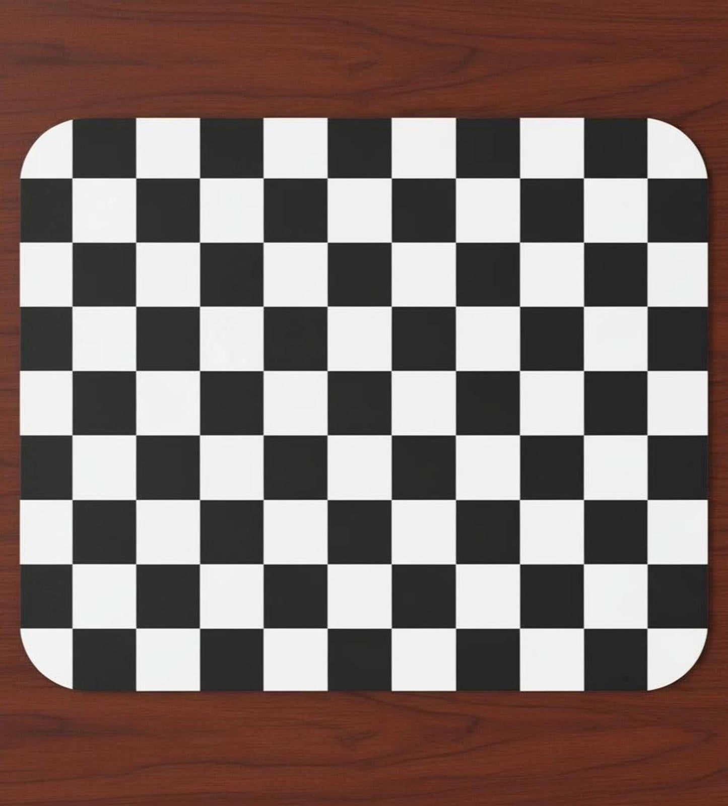Black Checkerboard 9.5 x 8 Mouse Pad With Anti-Slip Rubber Backing Made In USA