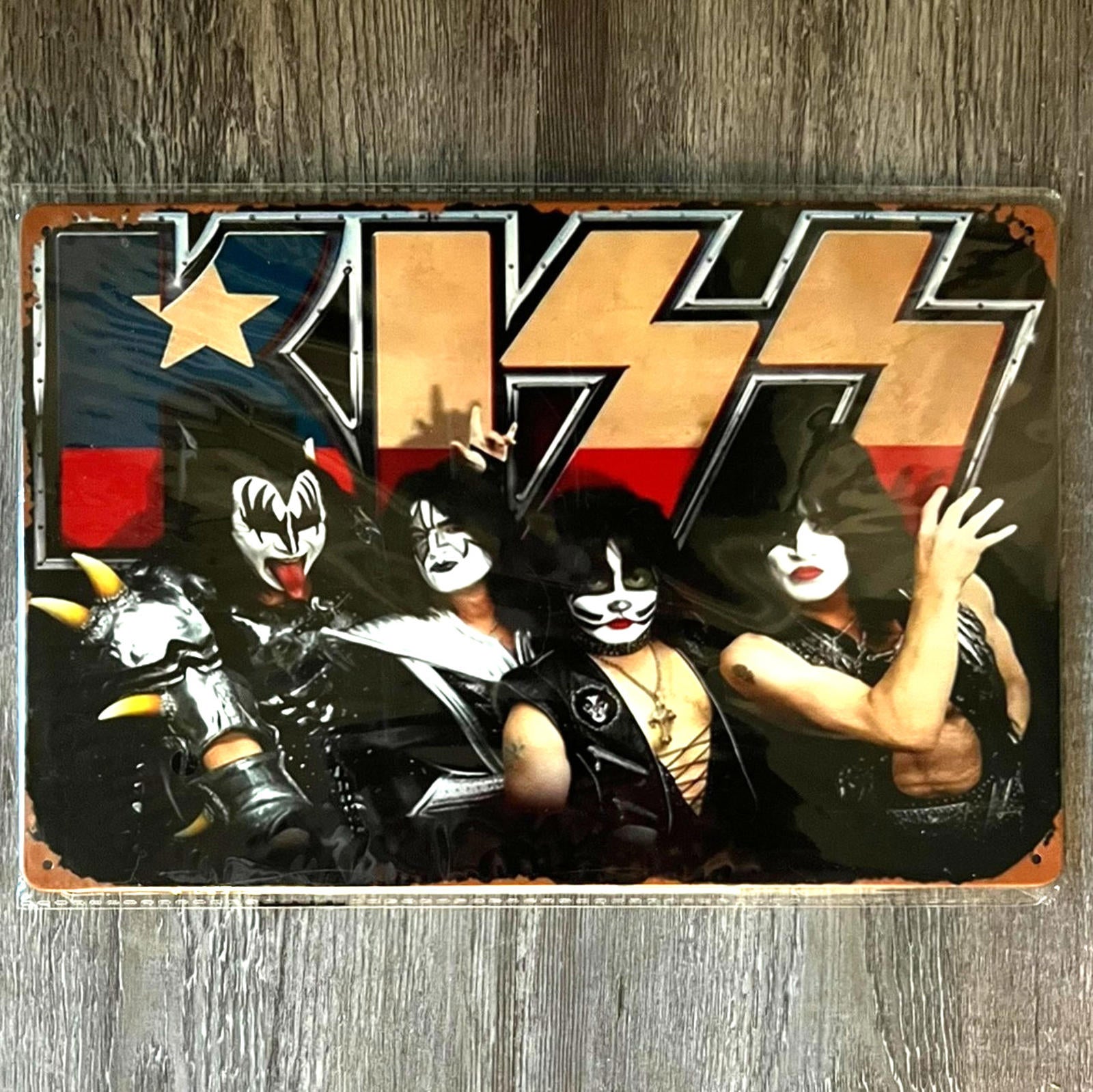 Rock Band KISS 8 x 12 Novelty Metal Sign Shrink-Wrapped New!