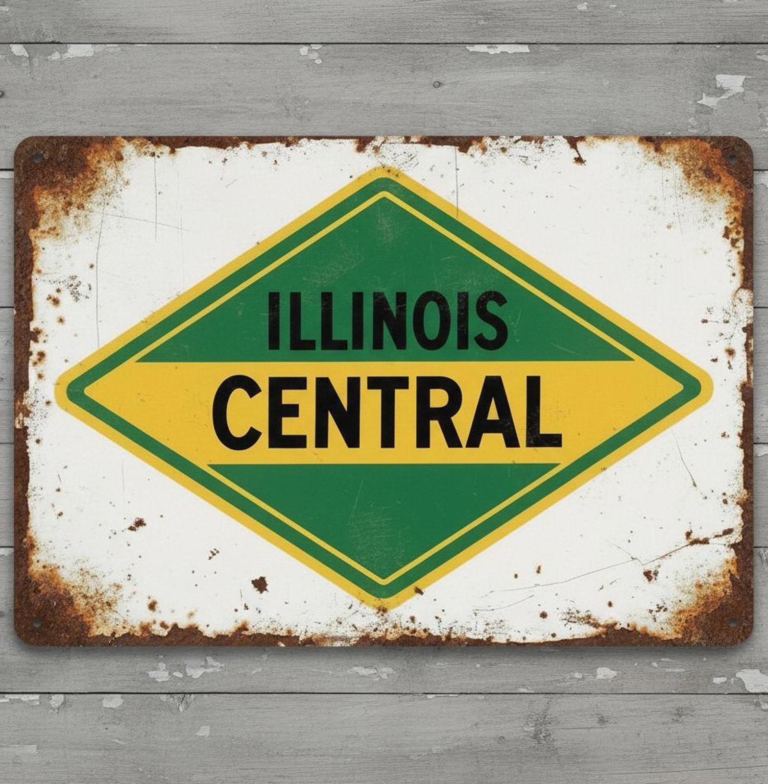 Illinois Central Railroad 8 x 12 Novelty Metal Sign New Shrink-wrapped
