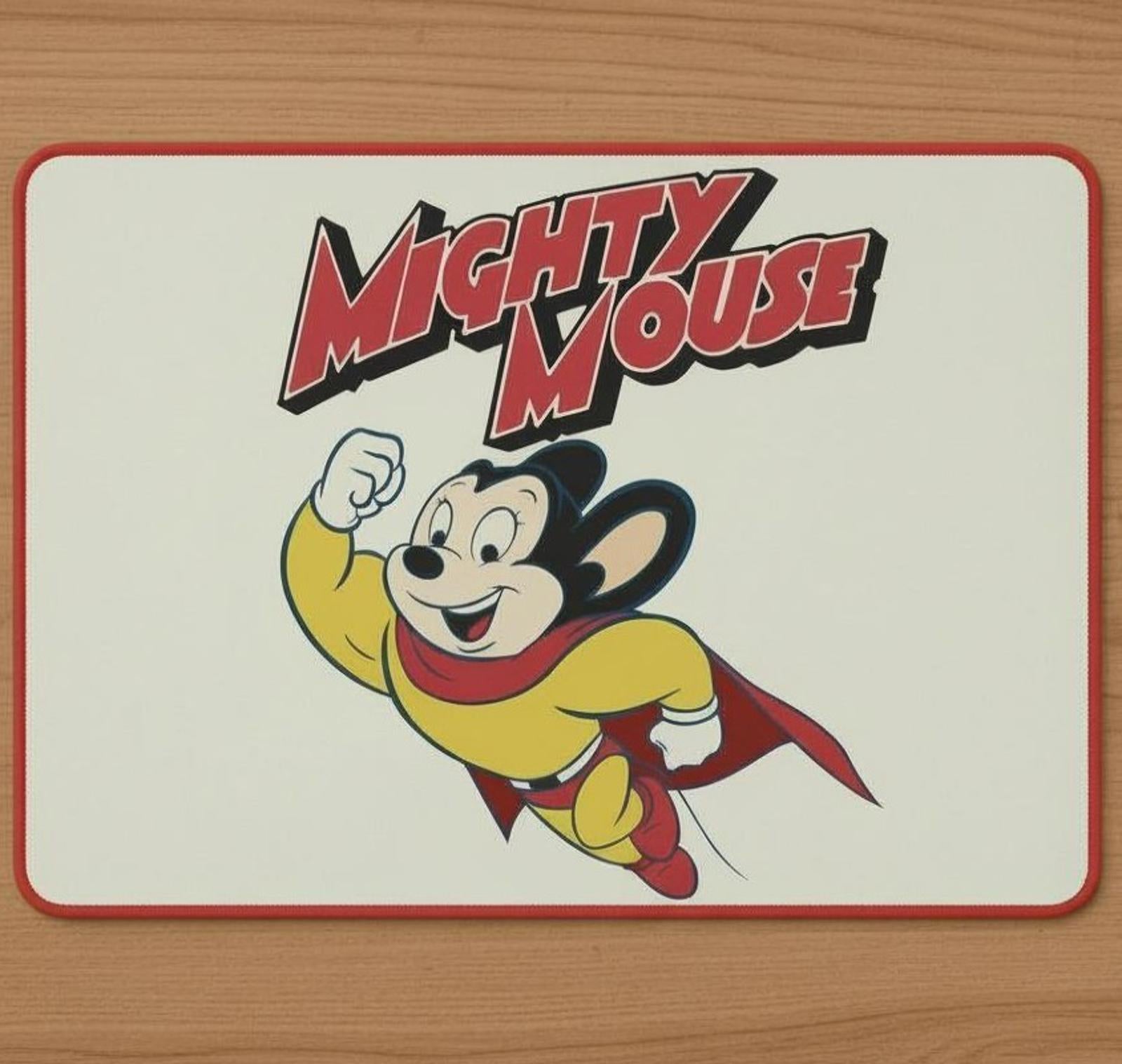 Mighty Mouse 9.5 x 8 Mouse Pad With Rubber Backing Made In USA