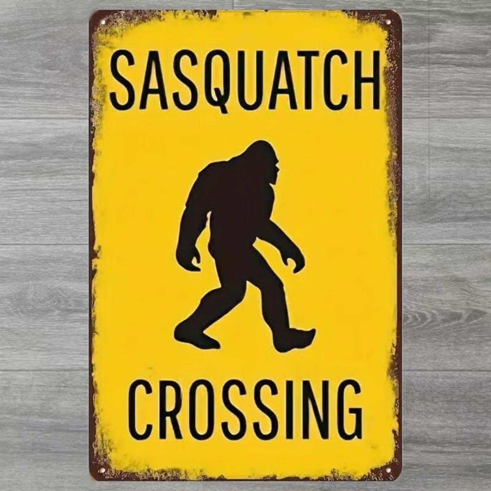 Sasquatch Crossing 8 x 12 Novelty Metal Sign New Shrink-wrapped