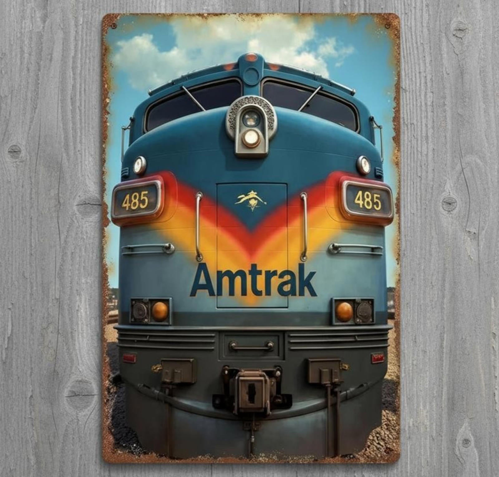 Amtrak 485 Locomotive 8 x 12 Vintage Novelty Metal Sign New!