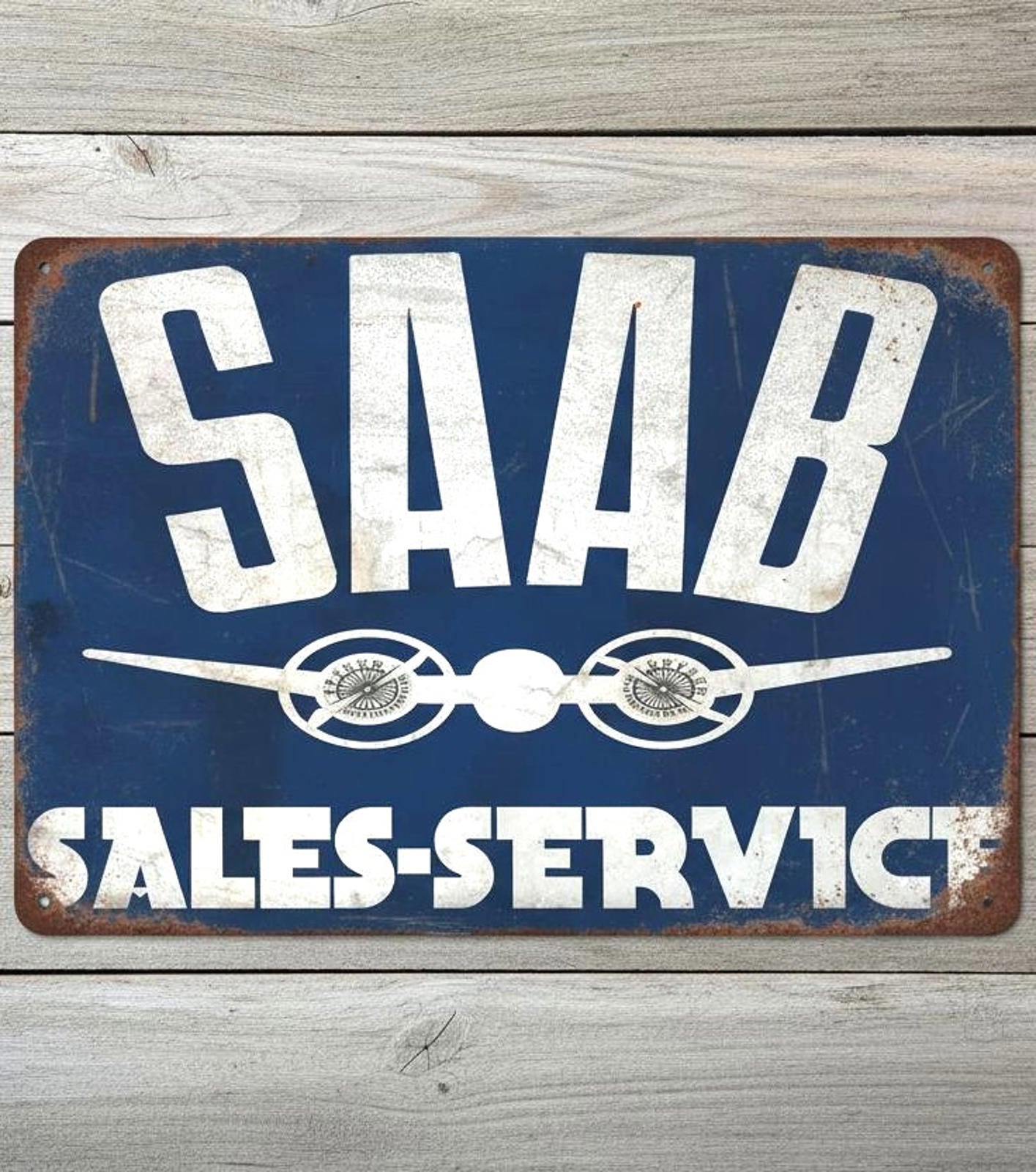 SAAB Sales - Service 8 x 12 Vintage Novelty Metal Sign New!