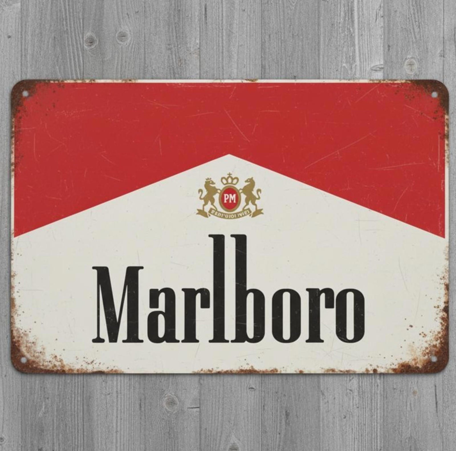 Marlboro Cigarettes 8 x 12 Vintage Novelty Metal Sign Made In USA New!