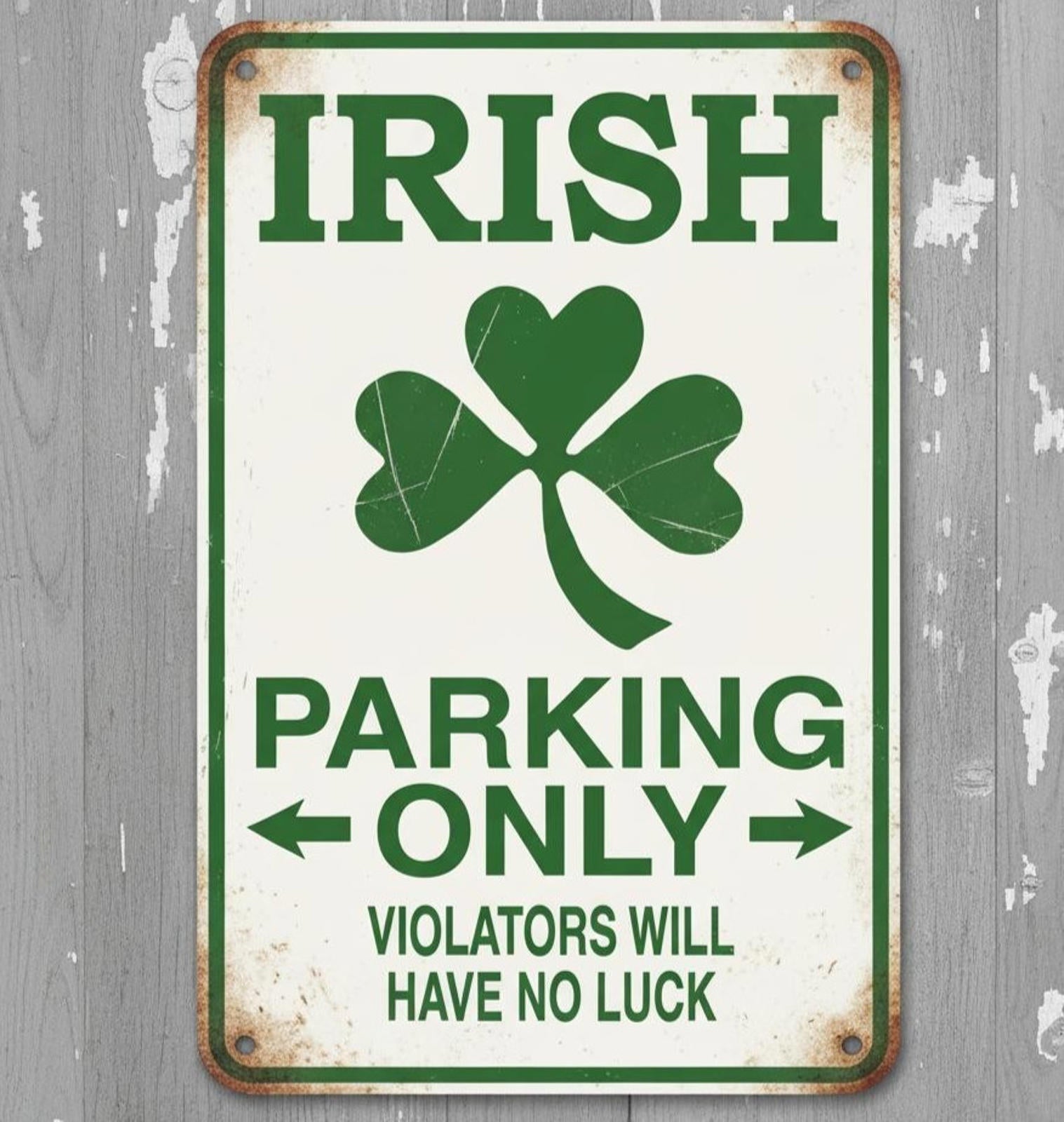 Irish Parking Only Funny 8 x 12 Vintage Novelty Metal Sign Made In USA New!