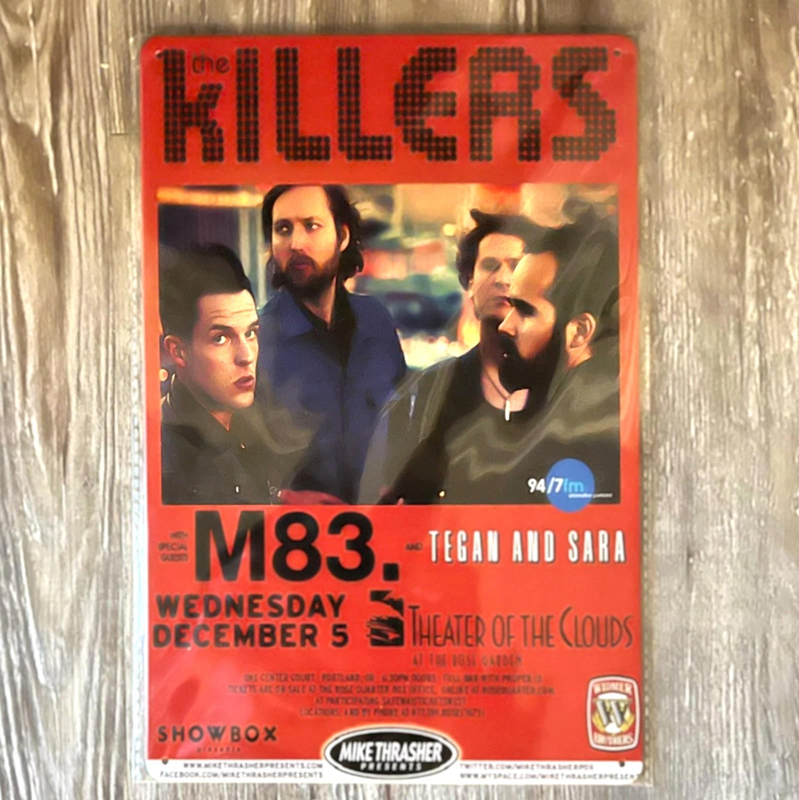 The Killers 8 x 12 Novelty Metal Sign Shrink-Wrapped New!