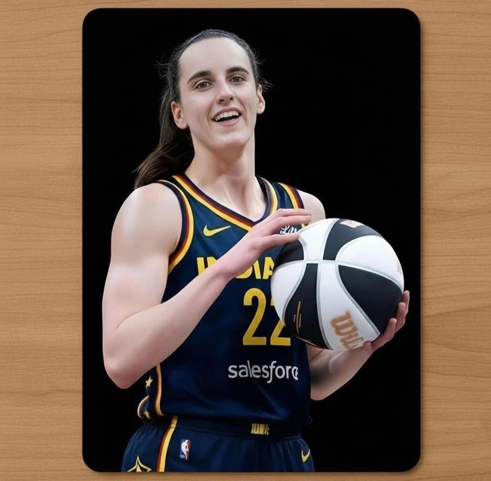 Caitlin Clark 9.5 x 8 Mouse Pad With Anti-Slip Rubber Backing Made In USA
