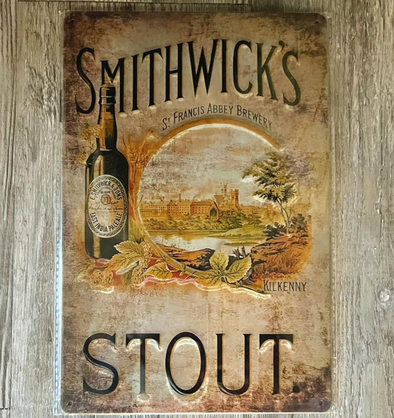 Smithwick's Stout Beer 8 x 12 Vintage Novelty Metal Sign New!