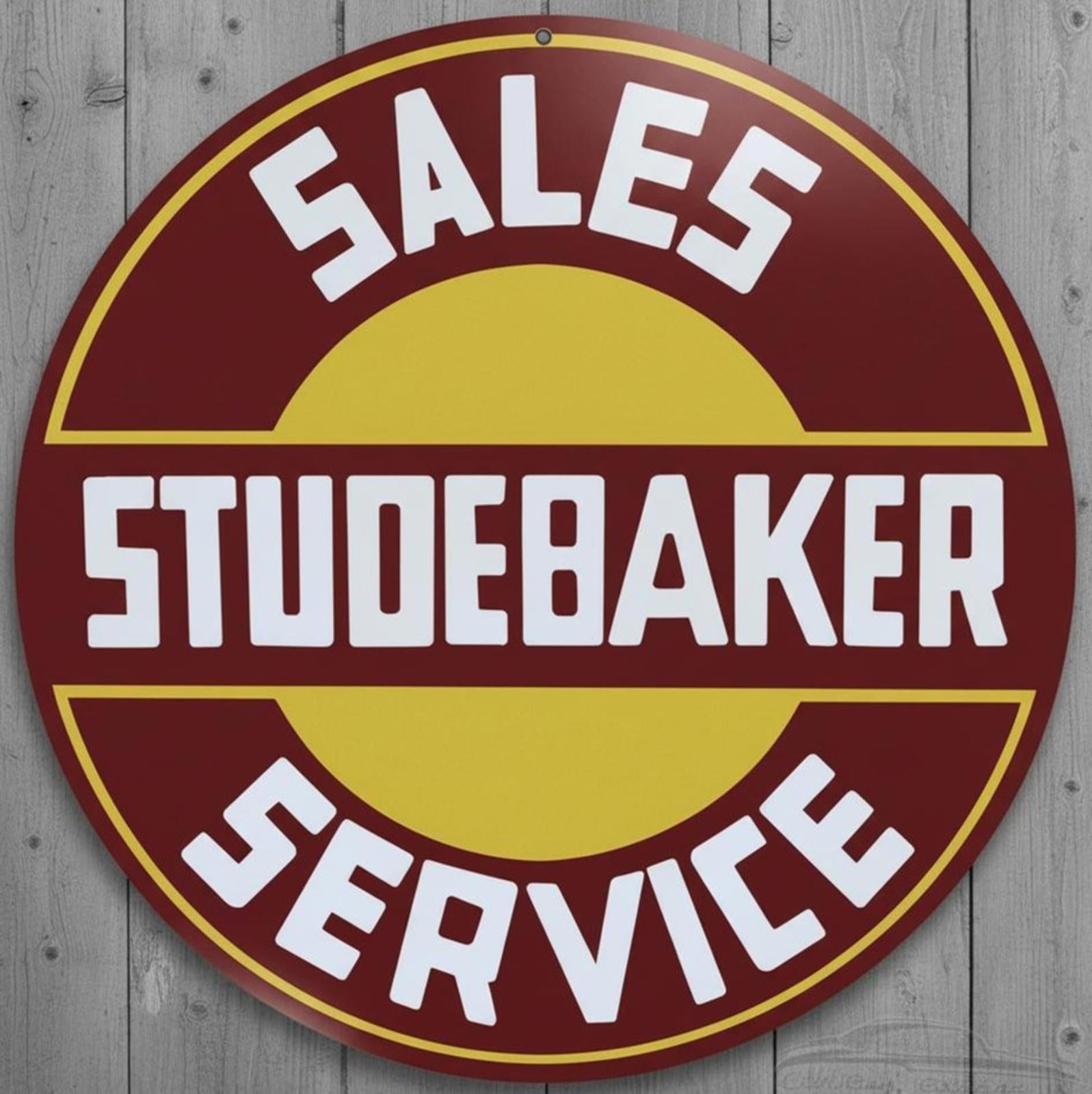 Studebaker Sales & Service 8" Diameter Novelty Metal Sign Made In USA New!