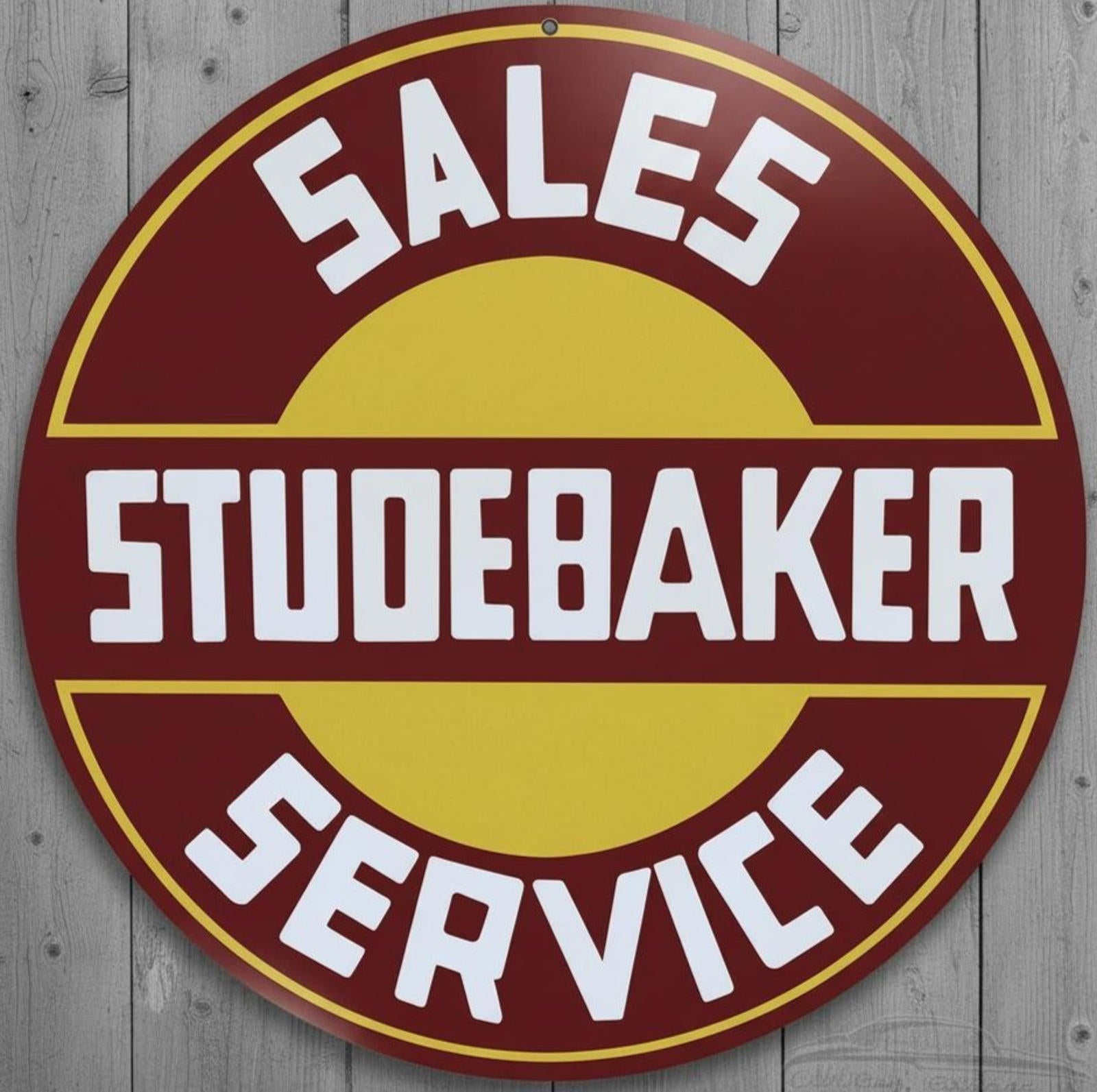 Studebaker Sales & Service 12" Diameter Novelty Metal Sign Made In USA New!