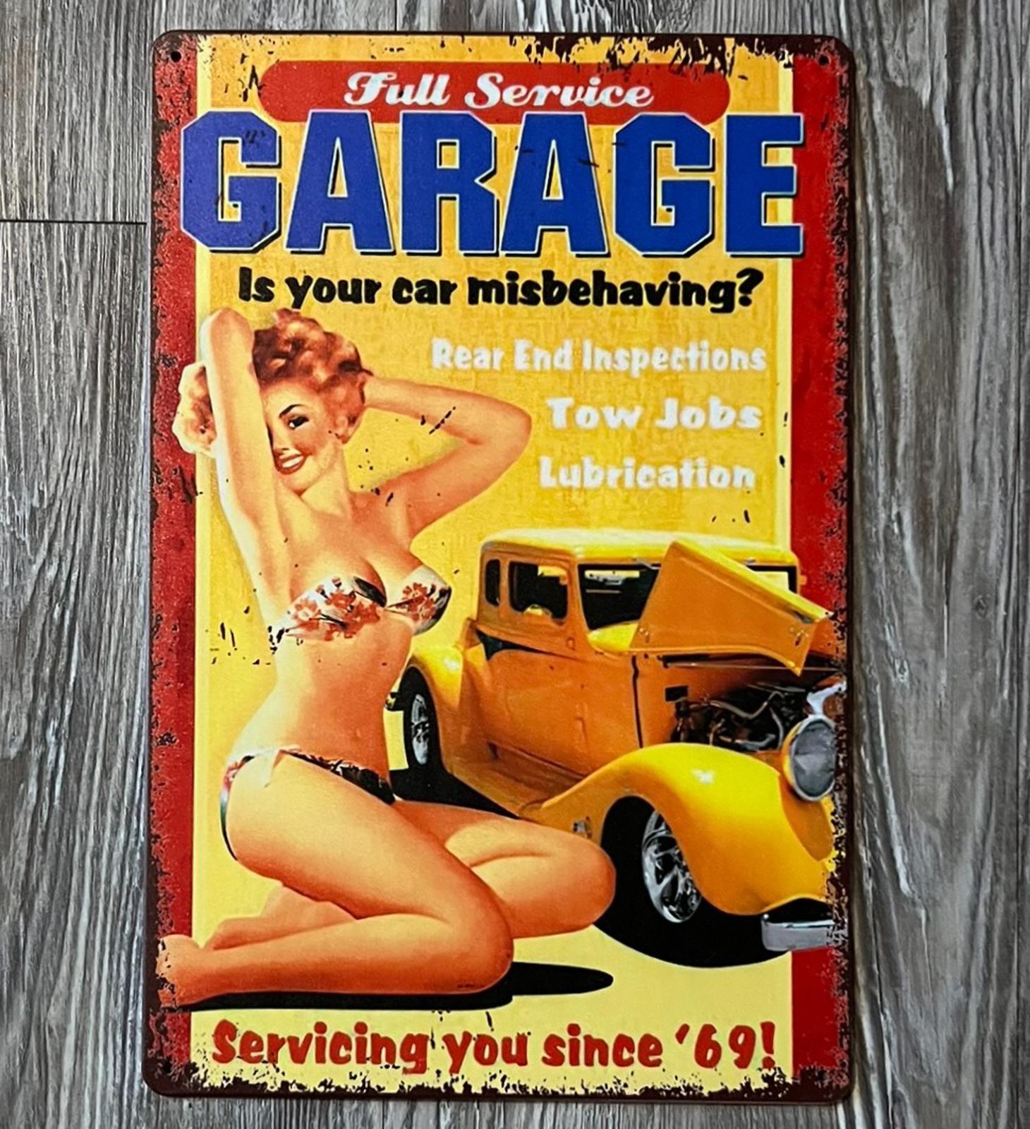 Full Service Garage 8 x 12 Vintage Novelty Metal Sign New!