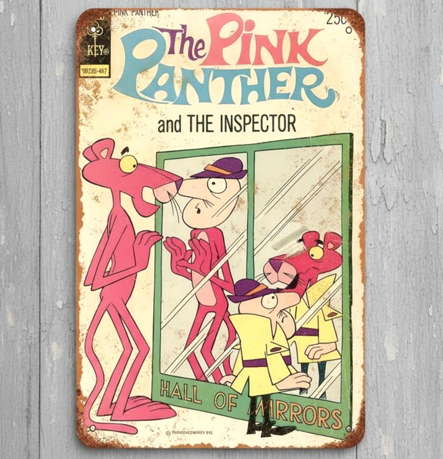 The Pink Panther Hall Of Mirrors 8 x 12 Vintage Novelty Metal Sign Made In USA