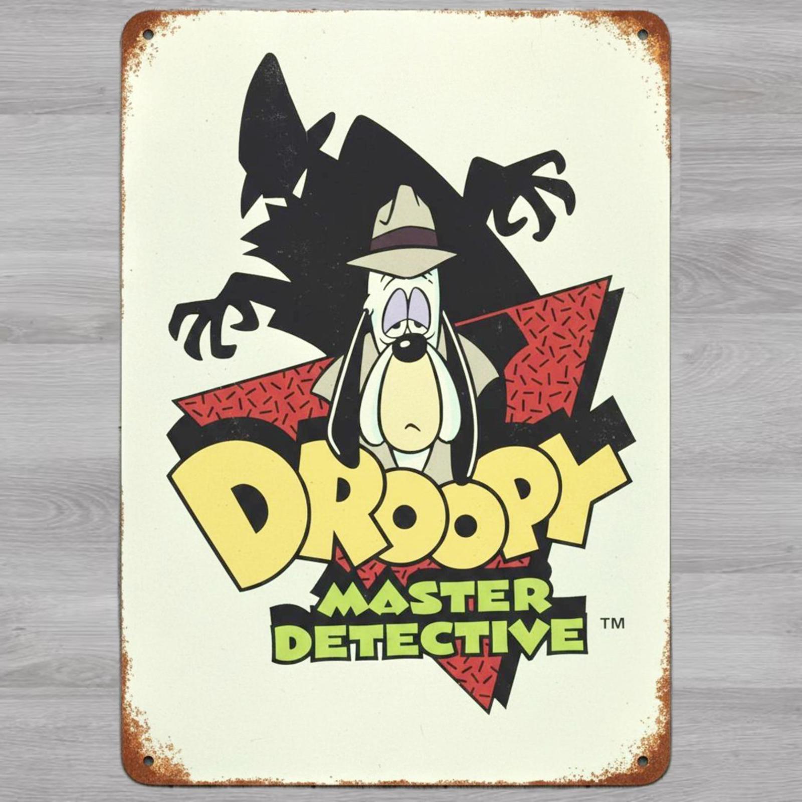 Droopy Master Detective 8 x 12 Vintage Novelty Metal Sign Made In USA New!