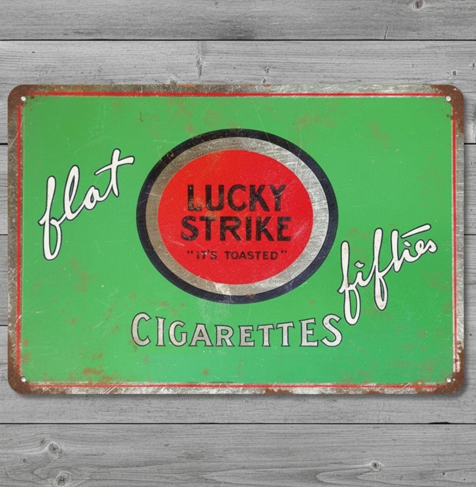 Lucky Strike Cigarettes 8 x 12 Vintage Novelty Metal Sign Made In USA New!