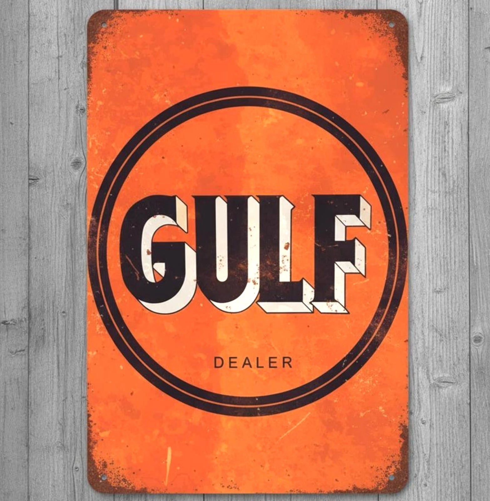 Gulf Dealer 8 x 12 Vintage Style Novelty Metal Sign Made In USA New!
