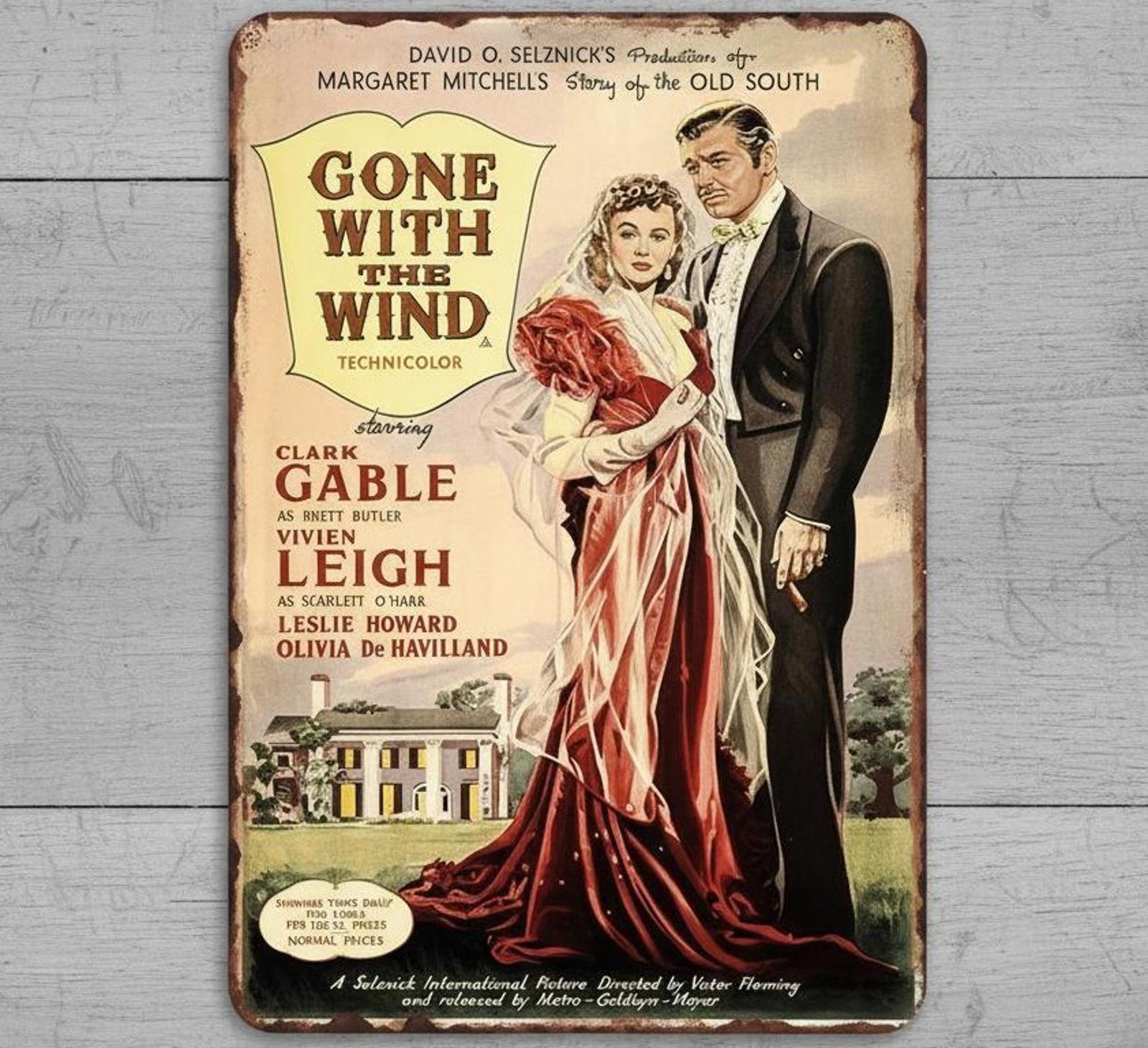 Gone With The Wind Movie 8 x 12 Novelty Metal Sign Made In USA New!