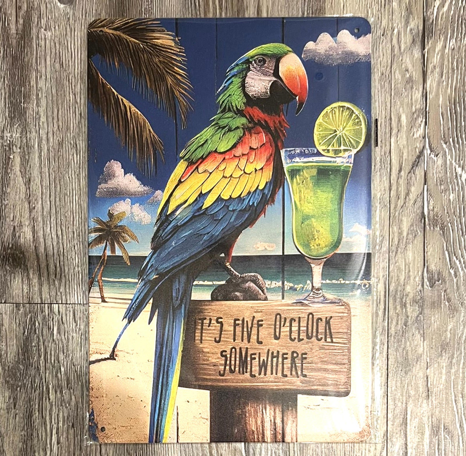 It's Five O'Clock Somewhere 8 x 12 Novelty Metal Sign New!