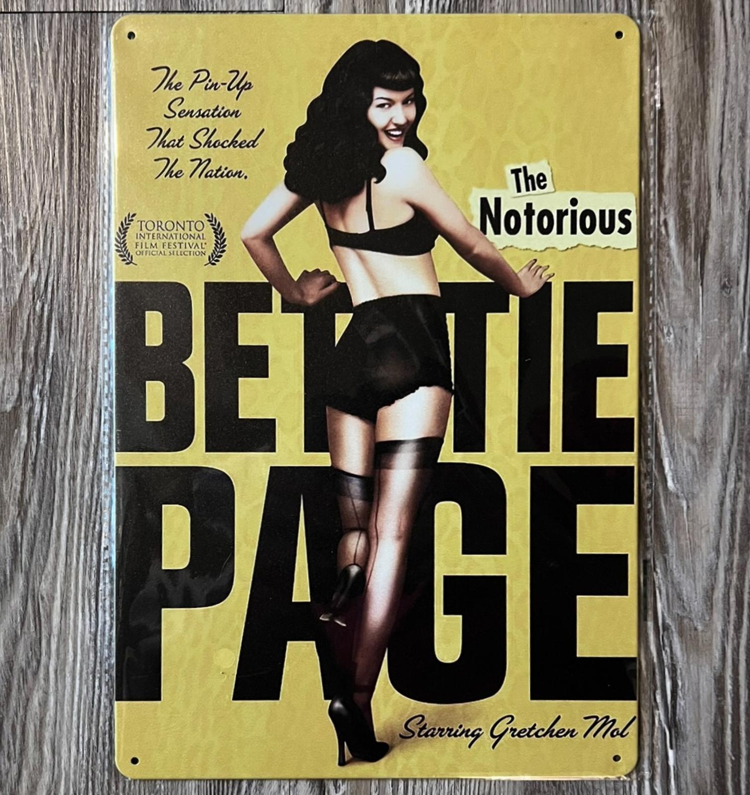 The Notorious Bettie Page 8 x 12 Vintage Novelty Metal Sign New!