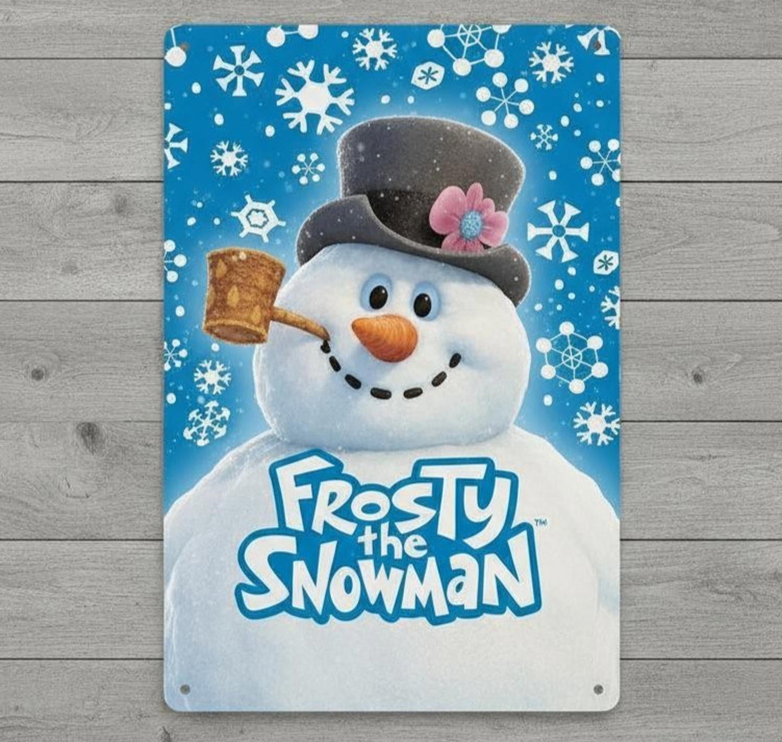 Frosty The Snowman 8 x 12 Vintage Novelty Metal Sign Made In USA New!