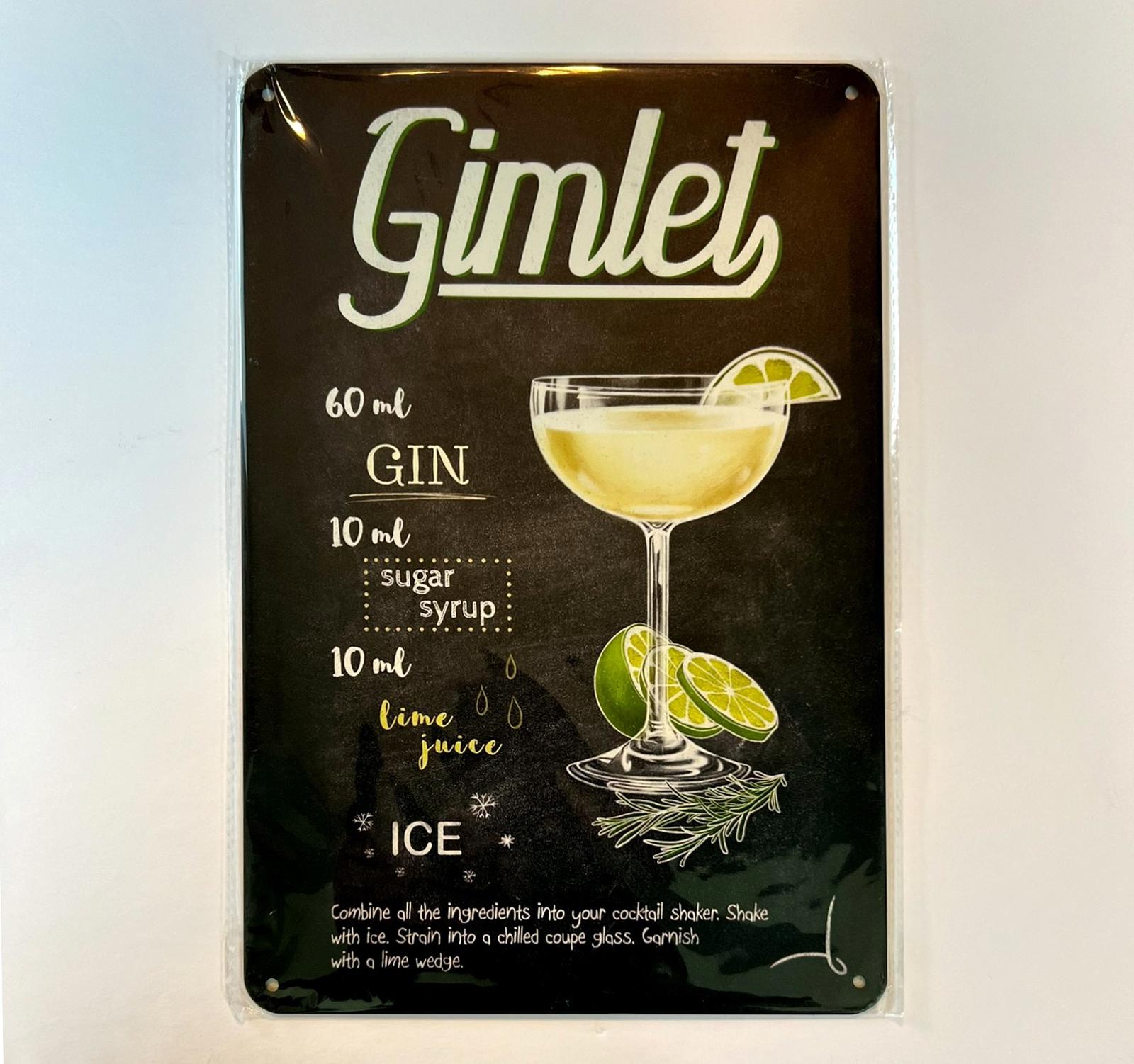 Mixed Drinks Gimlet 8 x 12 Novelty Metal Sign New!