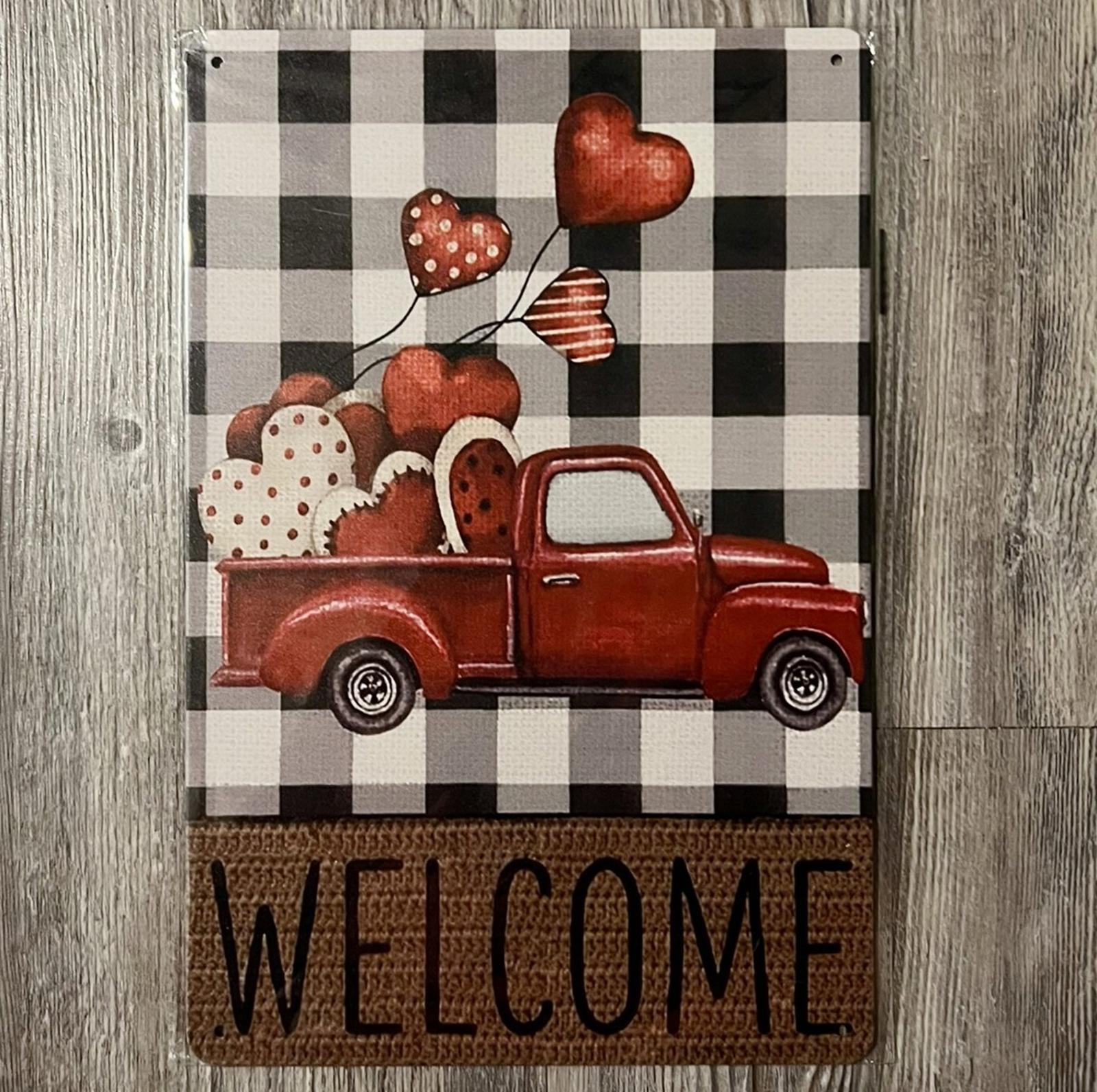 Welcome 8 x 12 Valentine's Day Theme Novelty Metal Sign Shrink-Wrapped New!