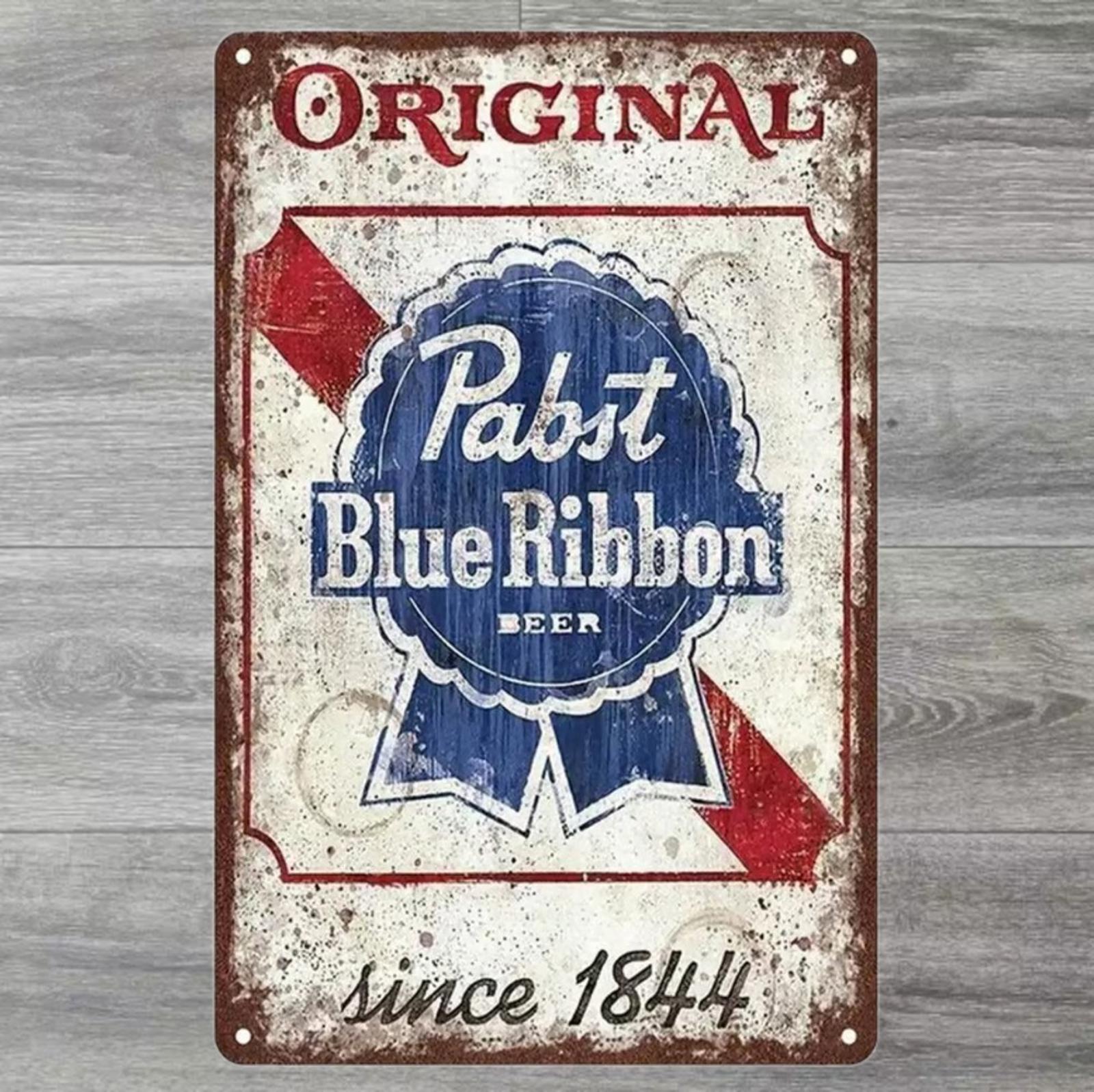 Pabst Blue Ribbon Beer 8 x 12 Novelty Vintage Metal Sign Shrink-Wrapped