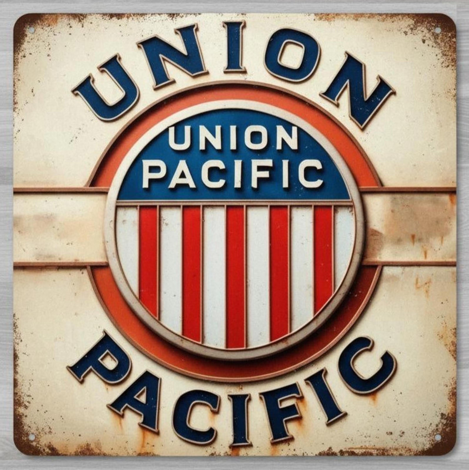 Union Pacific Railway 12 x 12 Square Vintage Novelty Metal Sign Made In USA New!