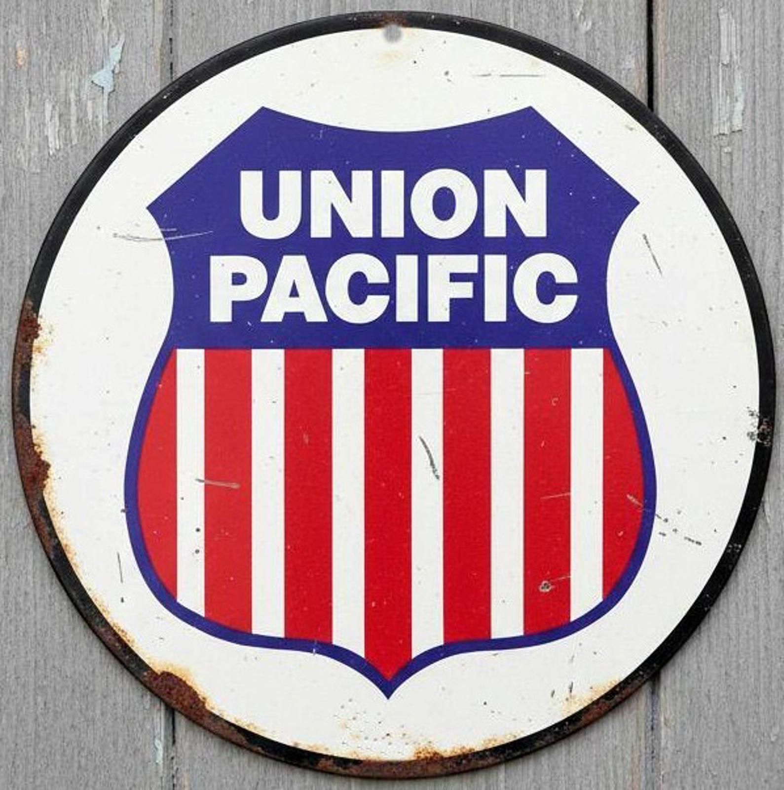 Union Pacific Railroad 12" Diameter  Novelty Metal Sign Made In USA New!