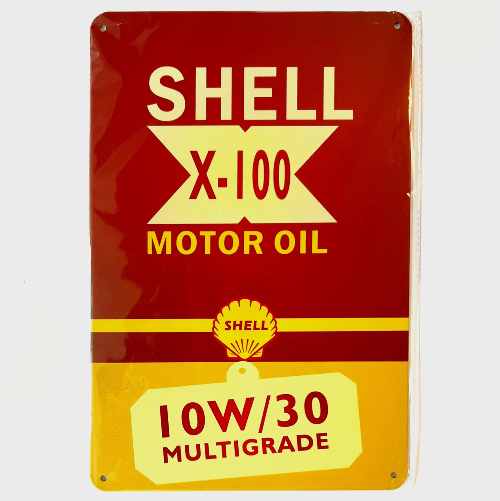 Shell Motor Oil X-100 8 x 12 Novelty Metal Sign Shrink-Wrapped New!