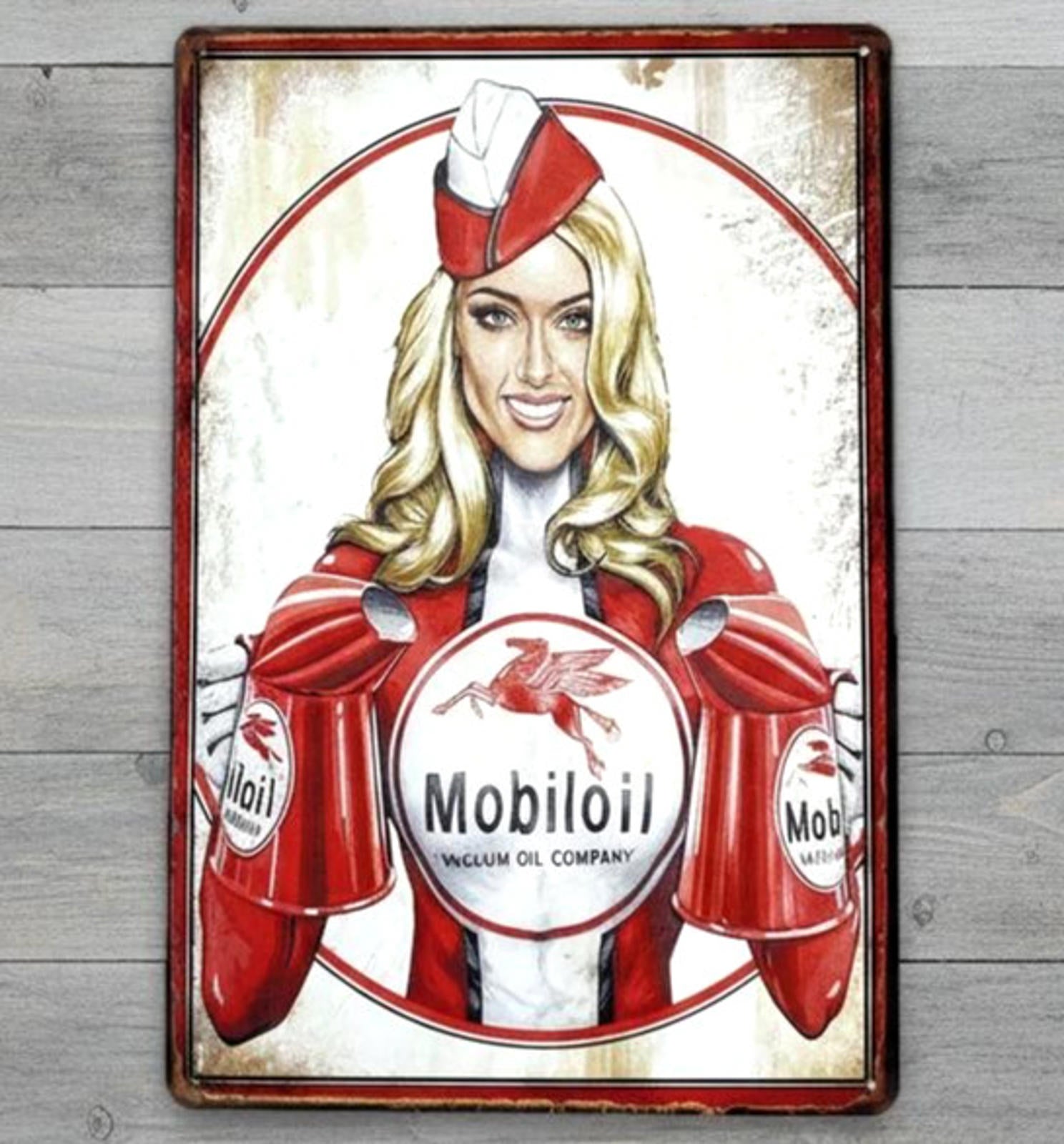 Mobiloil Mobil 8 x 12 Vintage Novelty Metal Sign Made In USA New!
