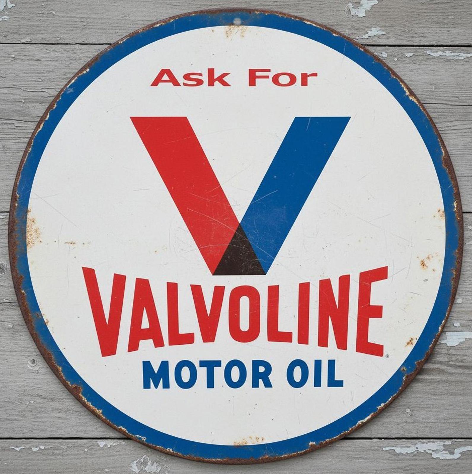 Valvoline Motor Oil 12" Diameter Vintage Novelty Metal Sign Made In USA New!