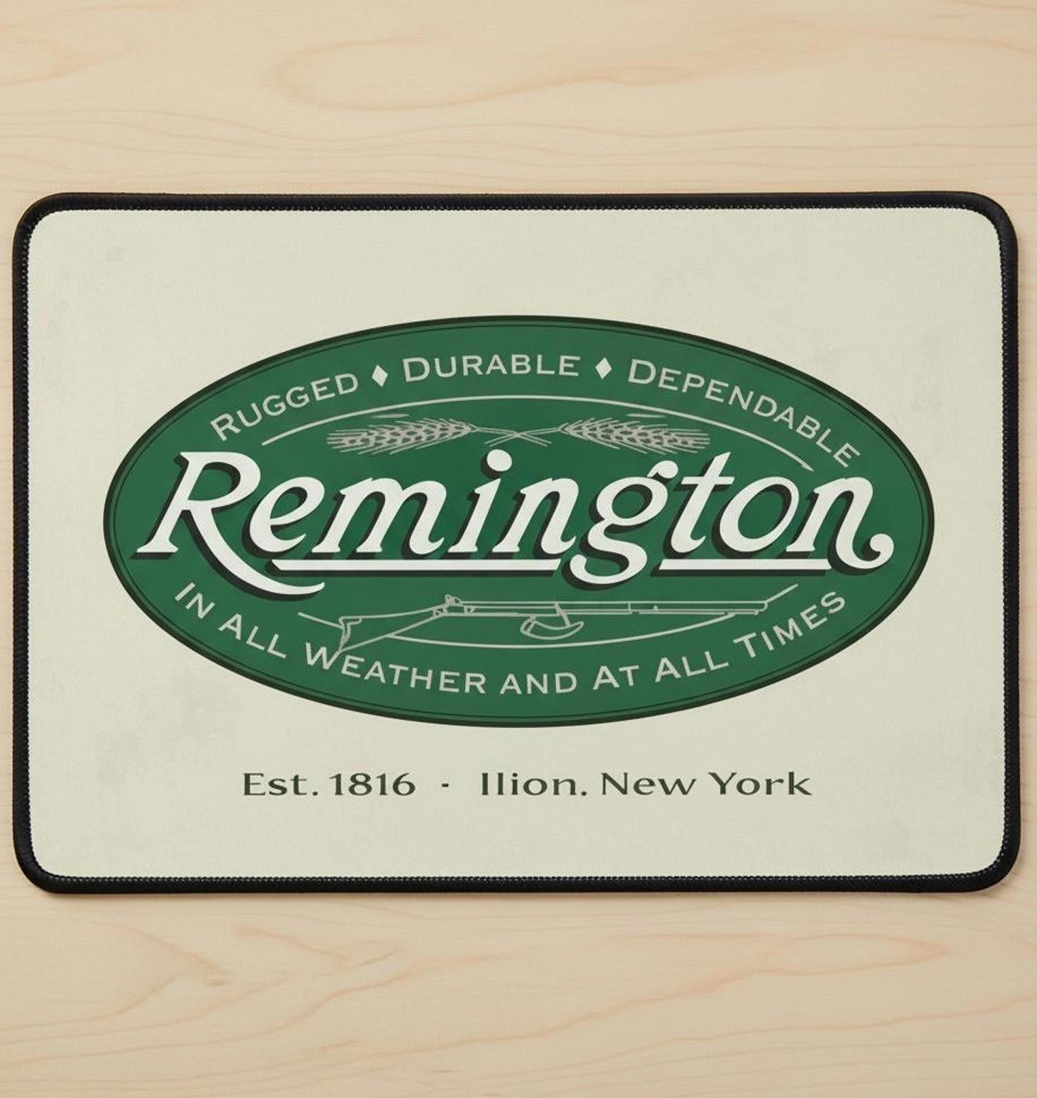 Remington Rifles 9.5 x 8 Mouse Pad With Anti-Slip Rubber Backing Made In USA