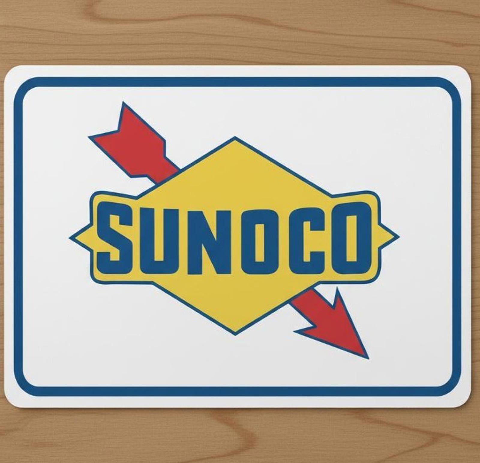 Sunoco Gasoline 9.5 x 8 Mouse Pad With Anti-Slip Rubber Backing Made In USA