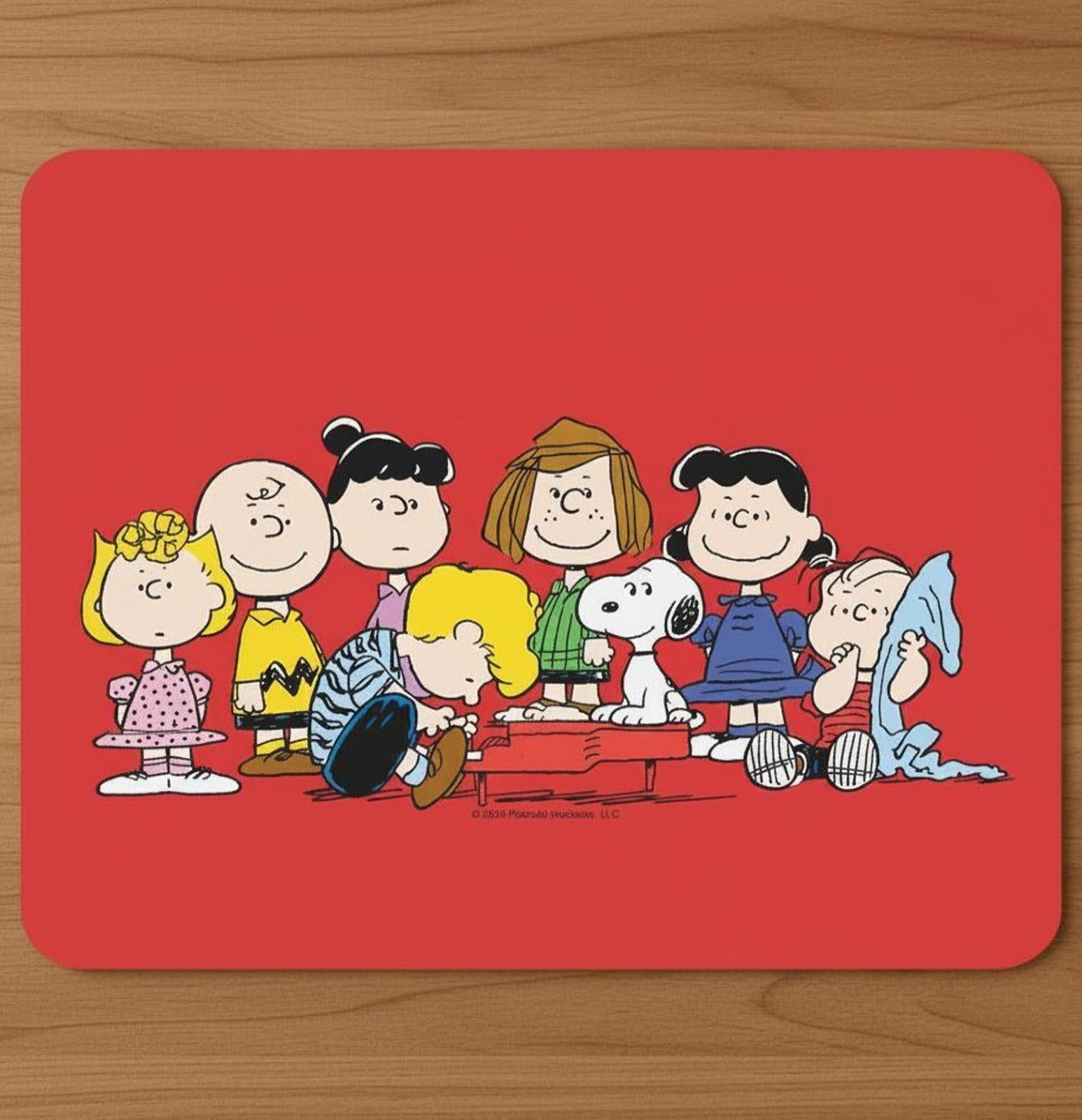 Peanuts Gang 9.5 x 8 Mouse Pad With Anti-Slip Rubber Backing Made In USA