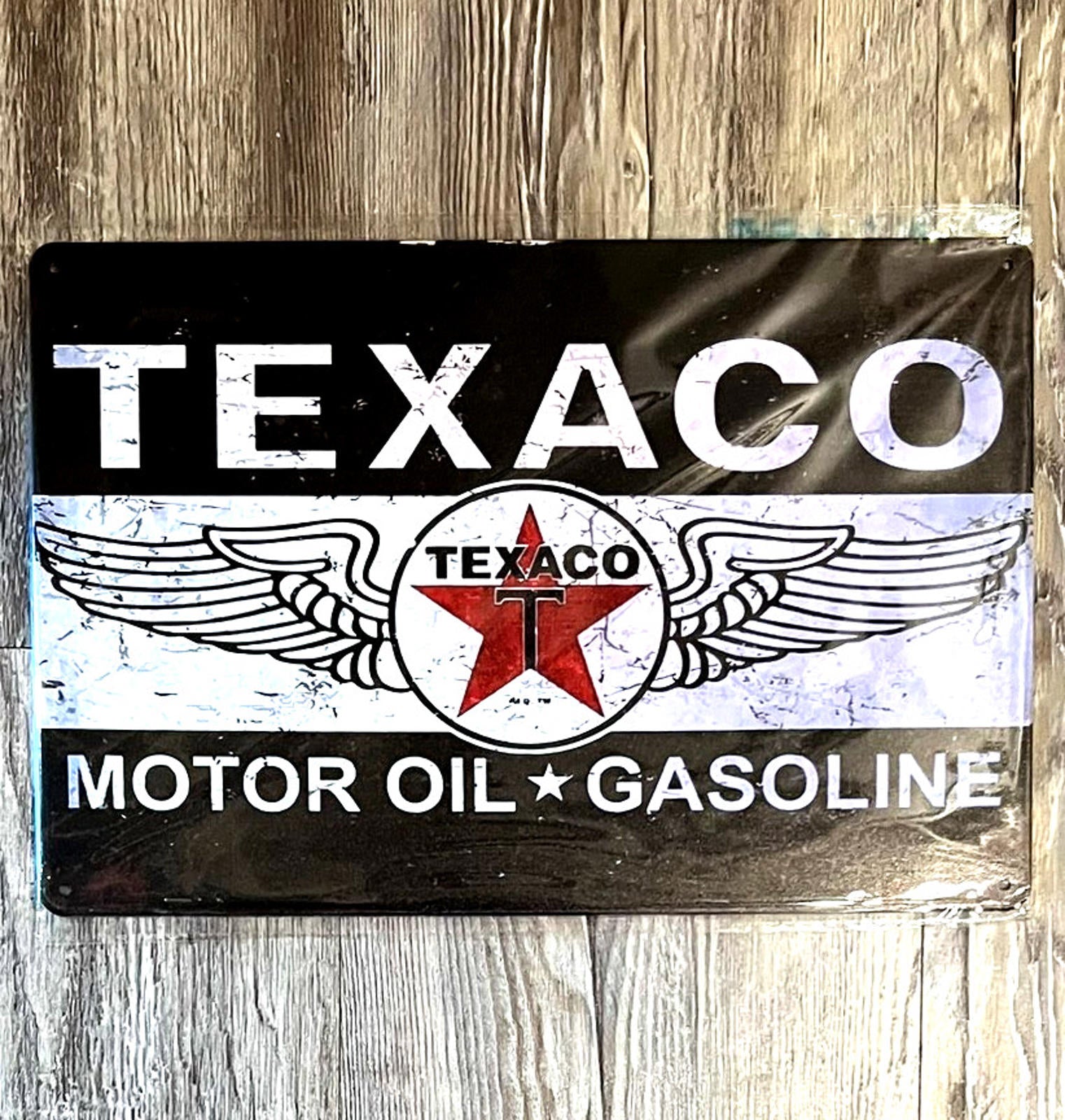 Texaco Motor Oil Gasoline 8 x 12 Novelty Metal Sign Shrink-Wrapped New!