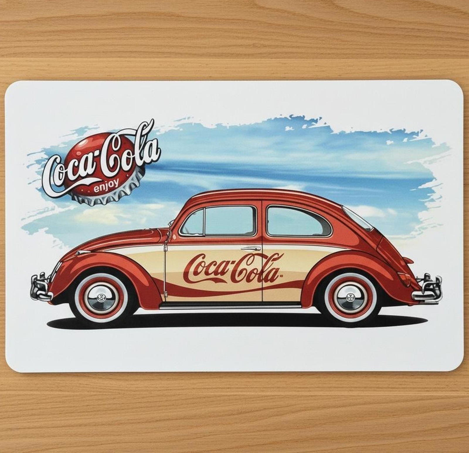 Coca-Cola 9.5 x 8 Mouse Pad With Anti-Slip Rubber Backing Made In USA