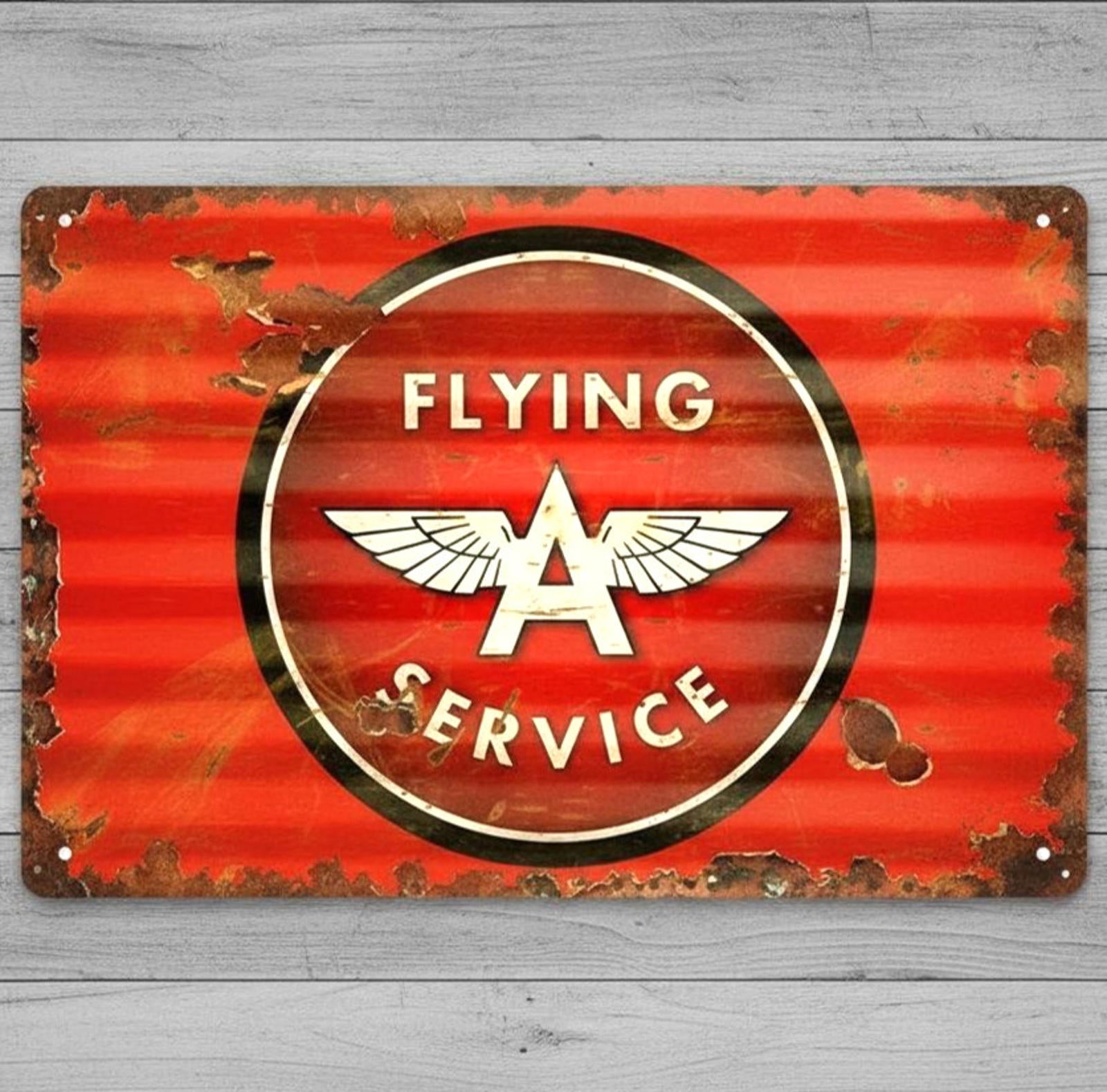 Flying A Gasoline 8 x 12 Vintage Novelty Metal Sign Made In USA New!