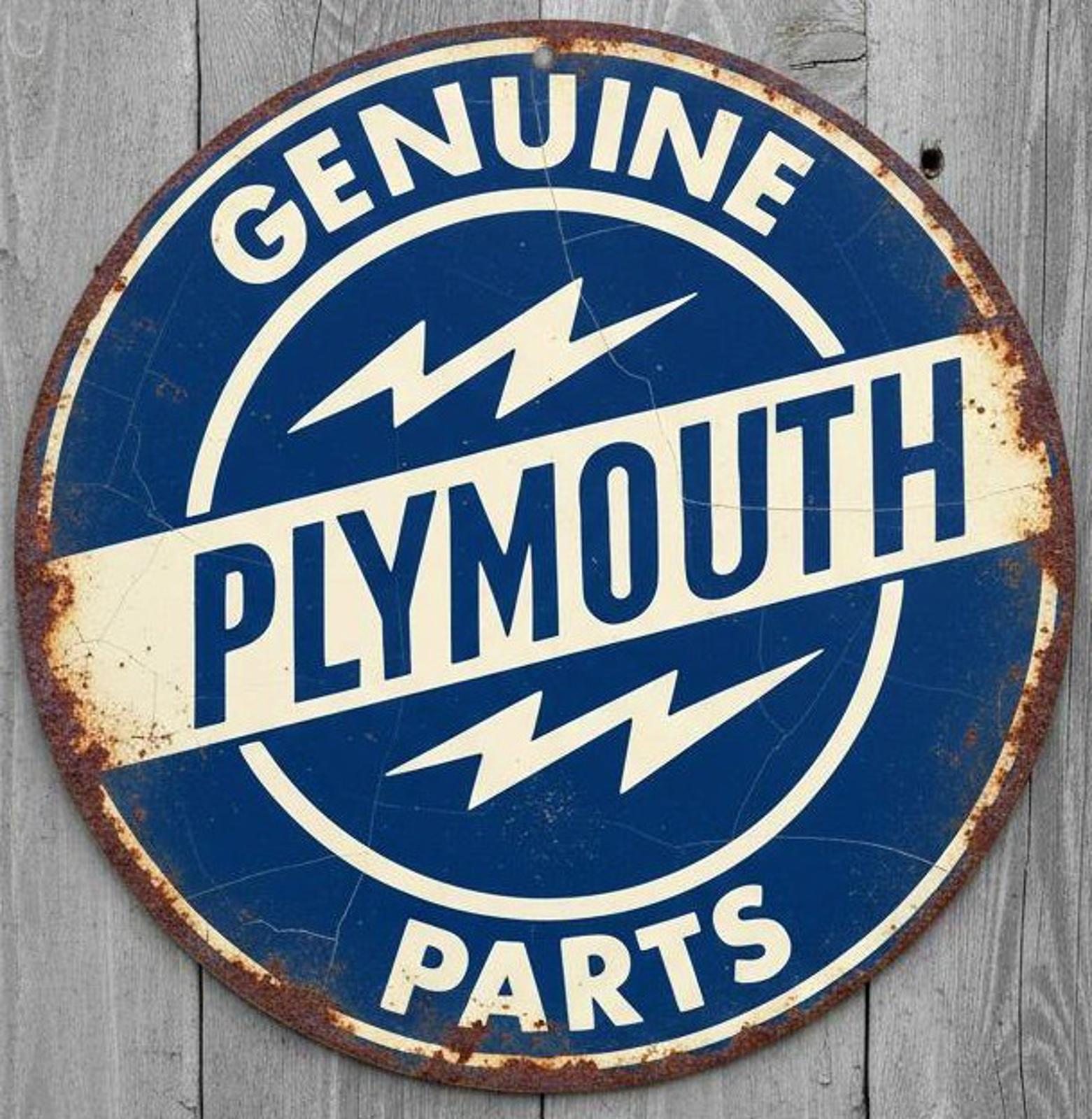 Plymouth Genuine Parts 8" Diameter Vintage Novelty Metal Sign Made In USA New!