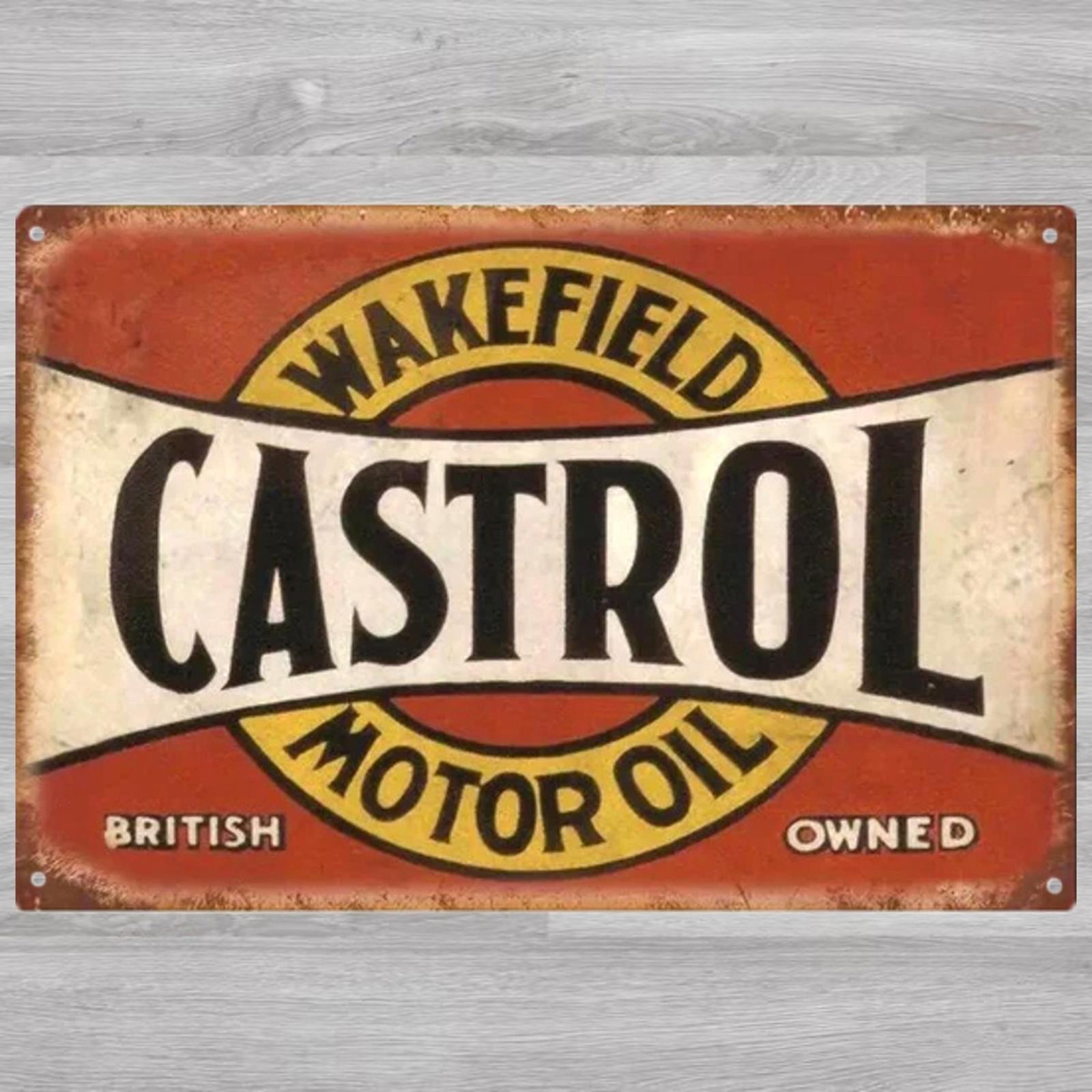 Castrol Wakefield Motor Oil 8 x 12 Novelty Metal Sign Shrink-Wrapped New!