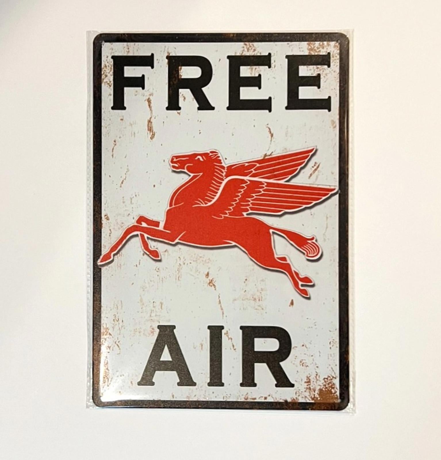 Mobil Gas Free Air 8 x 12 Novelty Metal Sign Shrink-Wrapped New!