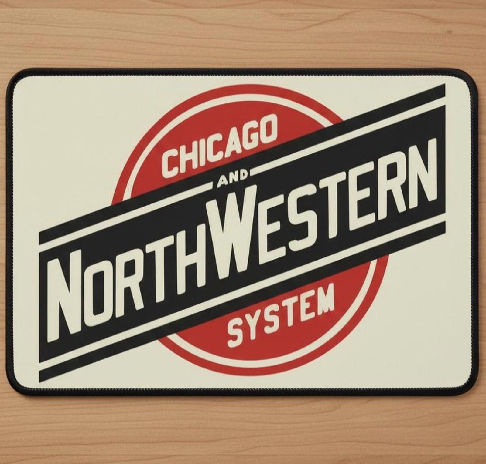 Chicago Northwestern Railroad 9.5 x 8 Mouse Pad With Rubber Backing Made In USA