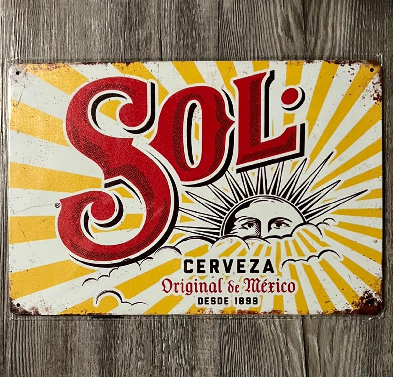 Sol Cerveza Beer 8 x 12 Vintage Novelty Metal Sign New!