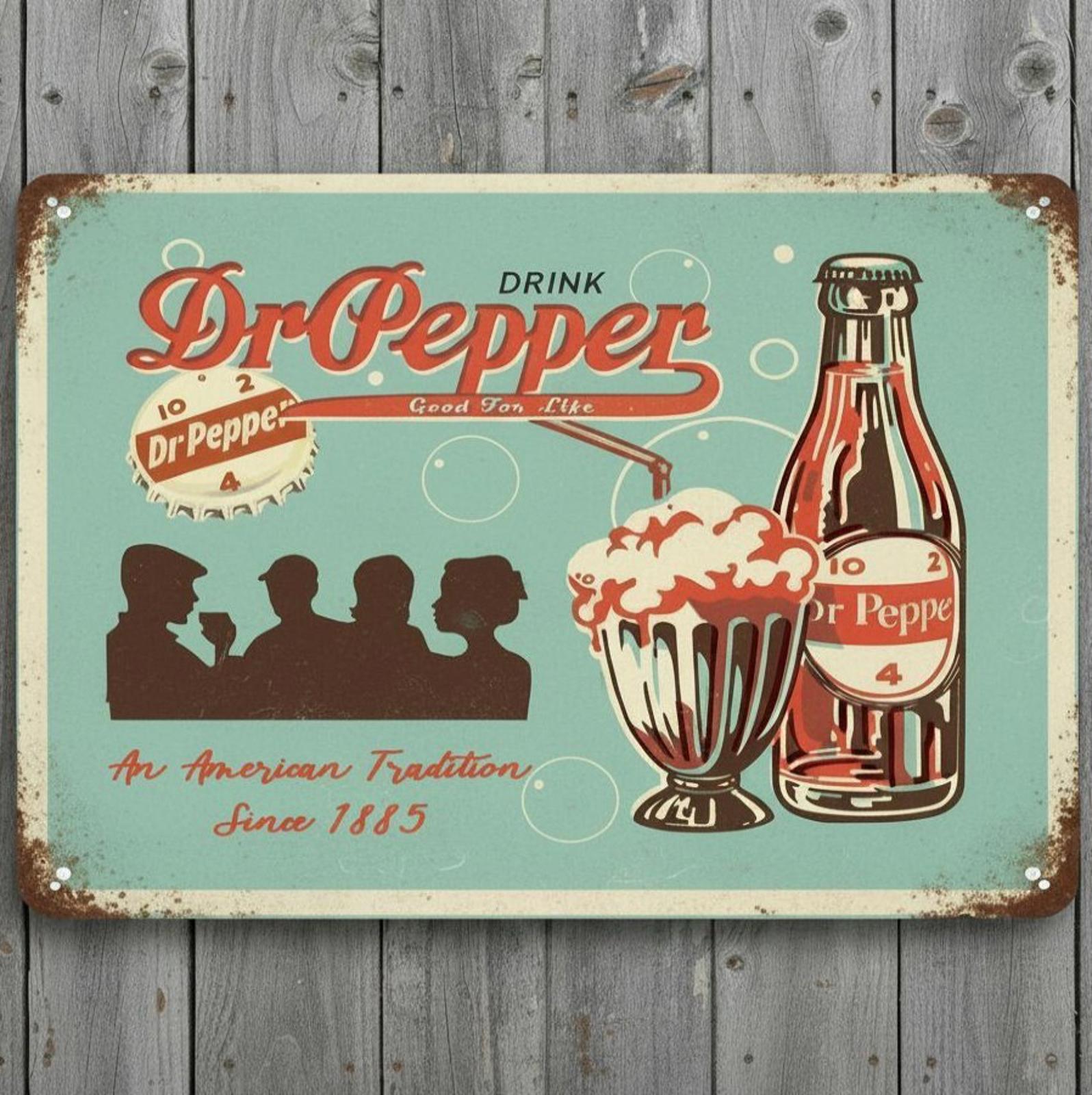 Drink Dr Pepper 8 x 12 Vintage Novelty Metal Sign Made In USA New!