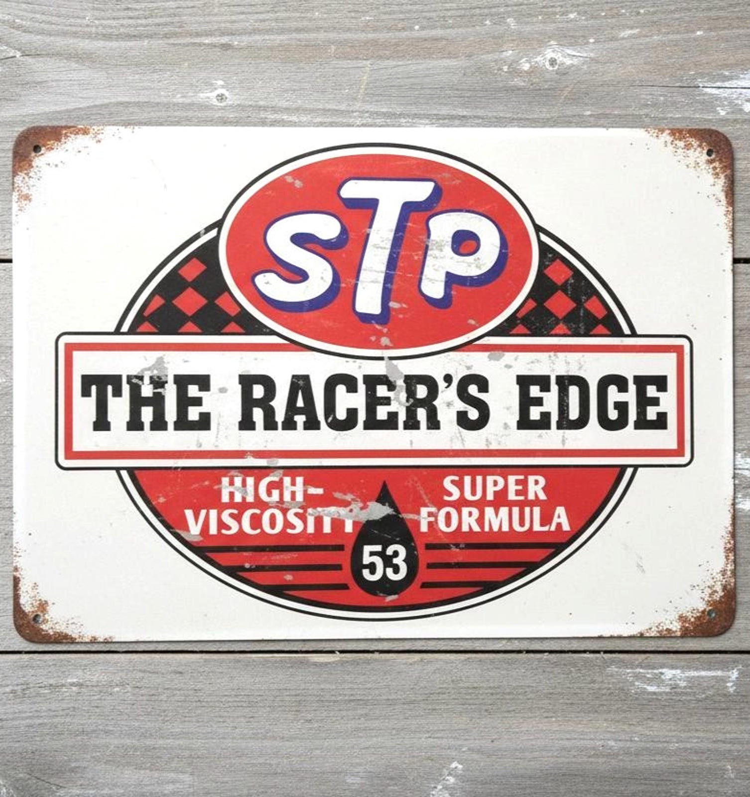 STP The Racer's Edge 8 x 12 Vintage Novelty Metal Sign Made In USA New!