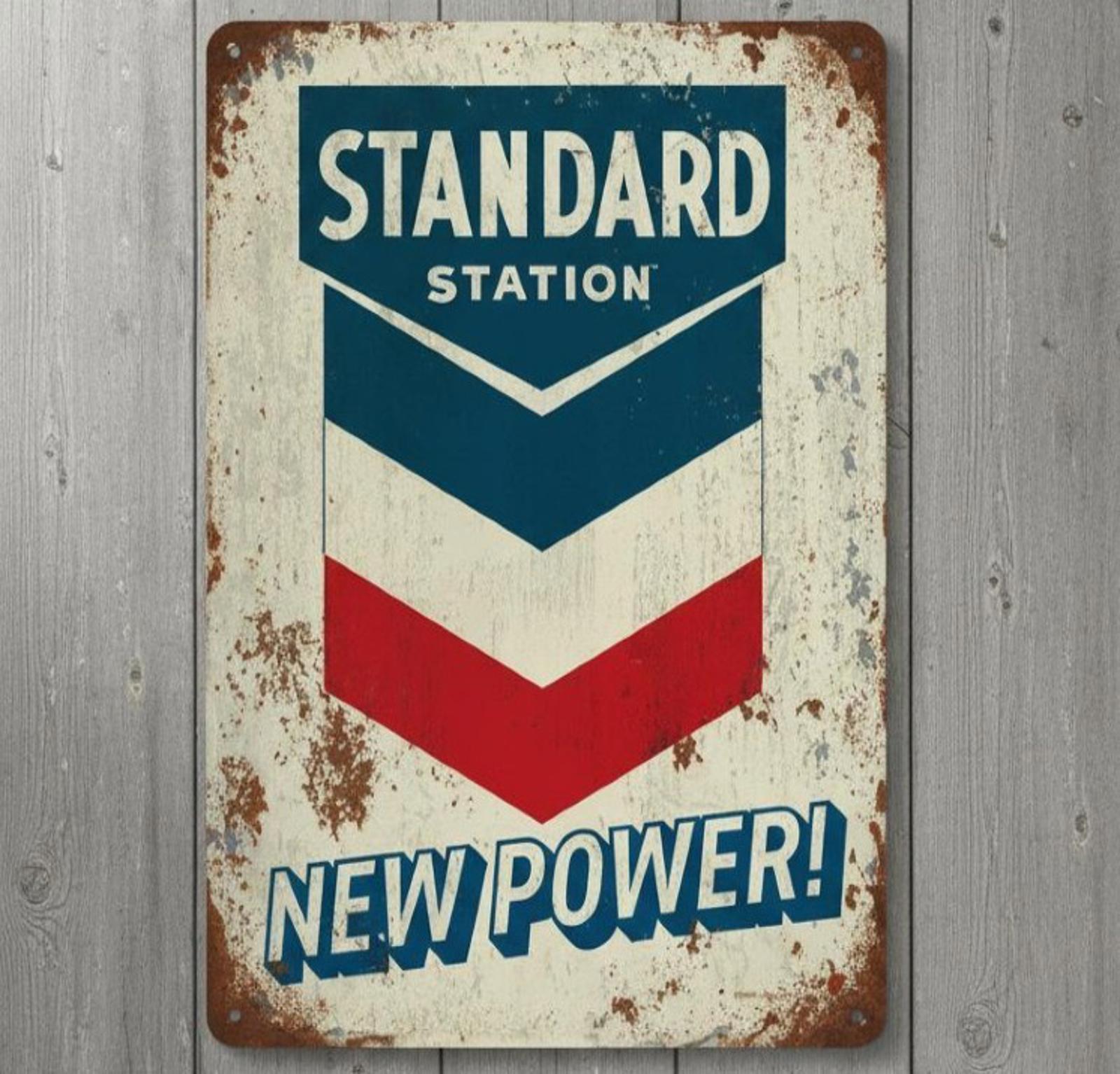 Standard Station Gasoline 8 x 12 Vintage Novelty Metal Sign Made In USA