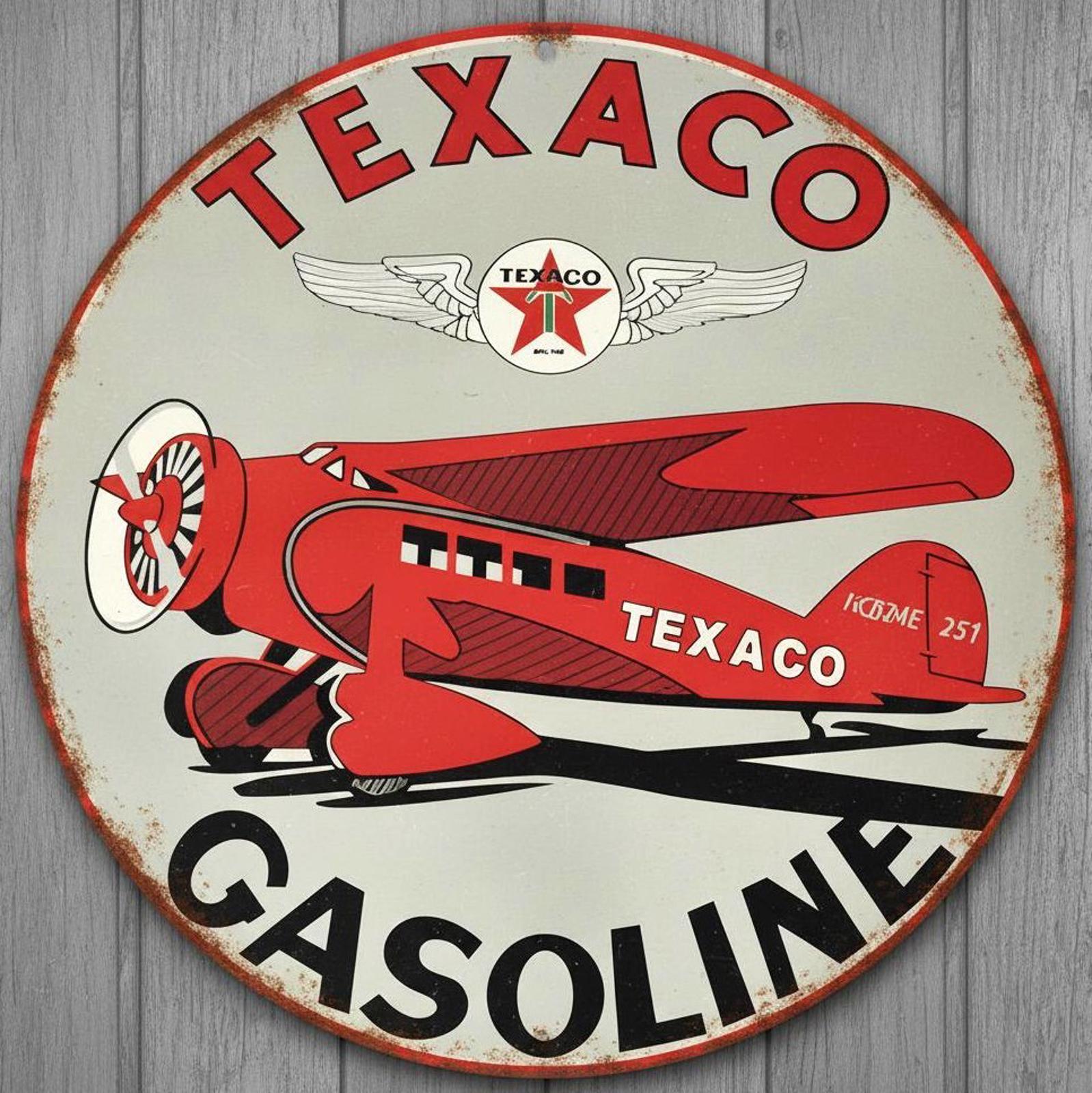 Tydol Flying A Gasoline 8" Diameter Vintage Novelty Metal Sign Made In USA New!