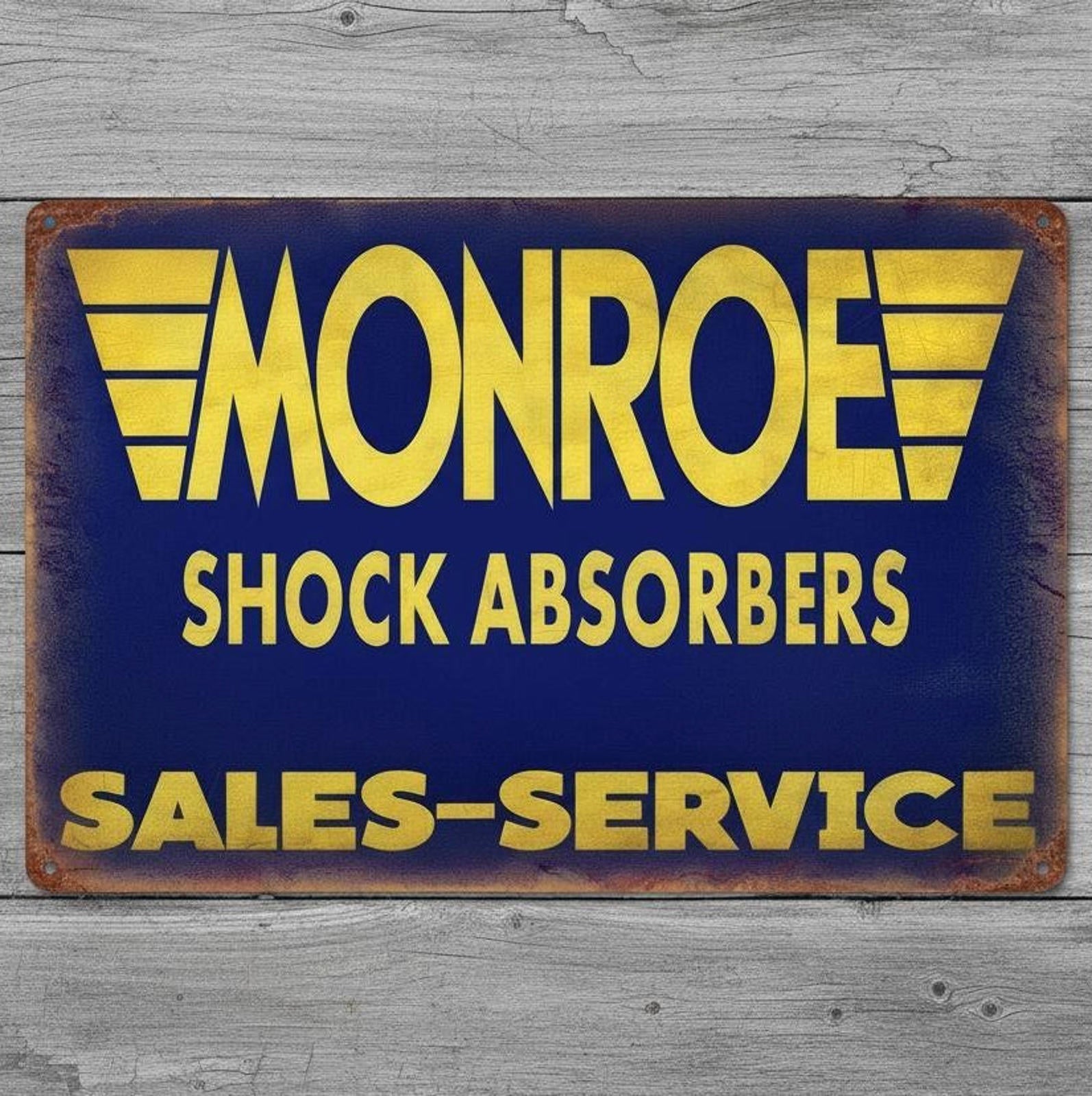 Monroe Shock Absorbers 8 x 12 Vintage Novelty Metal Sign Shrink-Wrapped New!