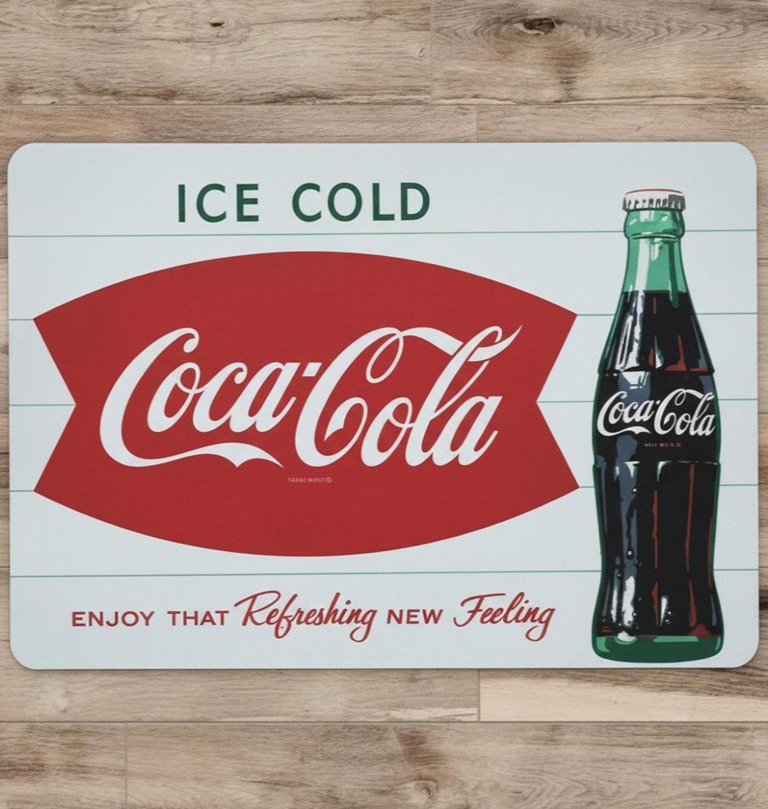Coca-Cola Coke 9.5 x 8 Mouse Pad With Anti-Slip Rubber Backing Made In USA